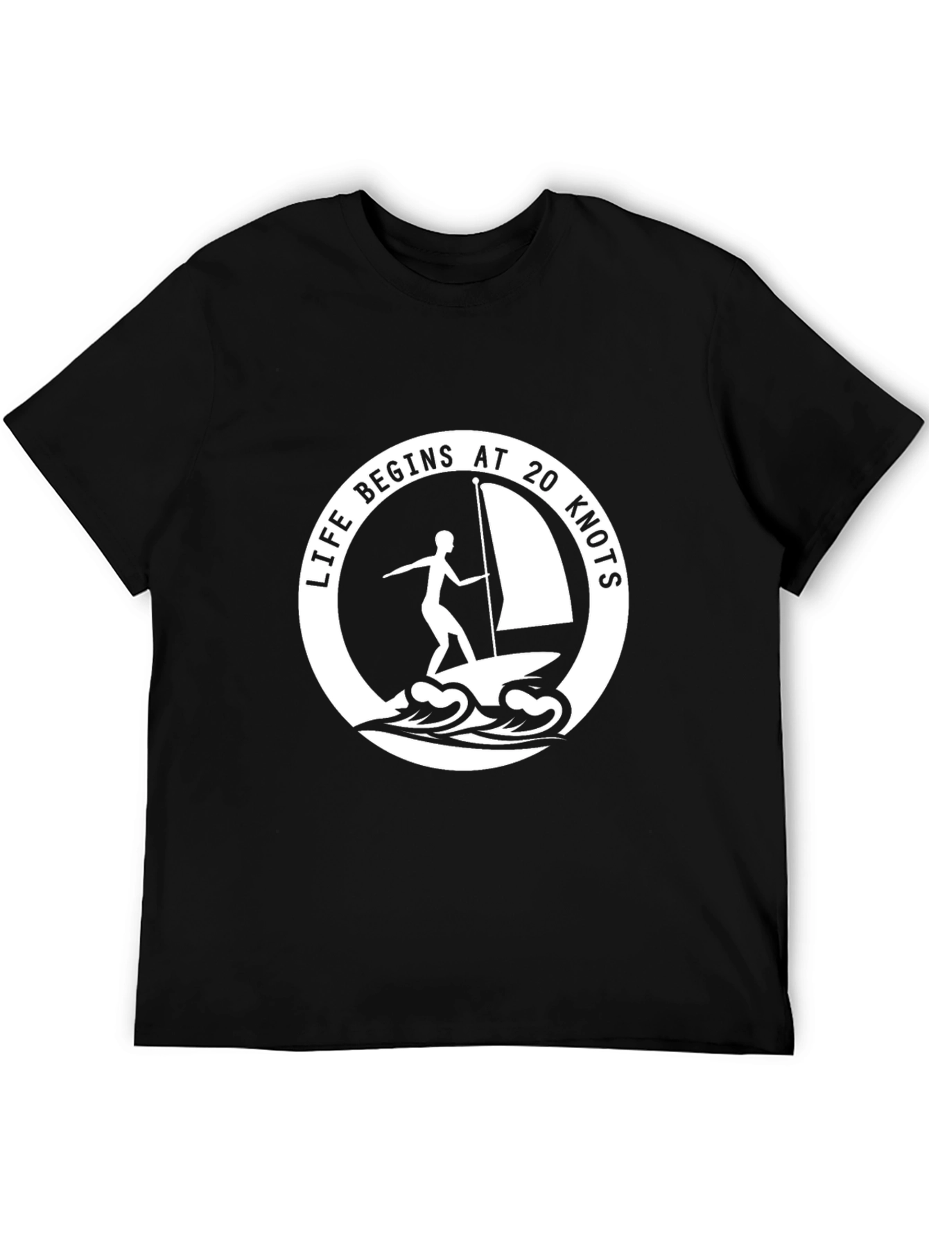 Black Life Begins at 20 Knots Black Graphic Tee view 5