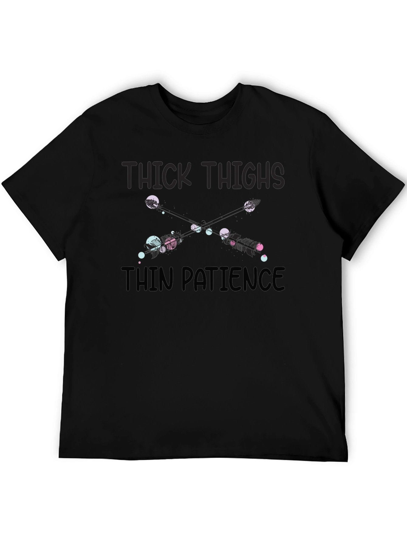 Black Thick Thighs Thin Patience Graphic T-Shirt view 5