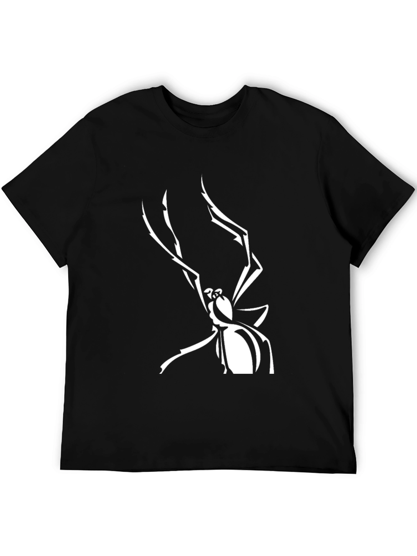 Black Spider Graphic Black T-Shirt for Men view 5