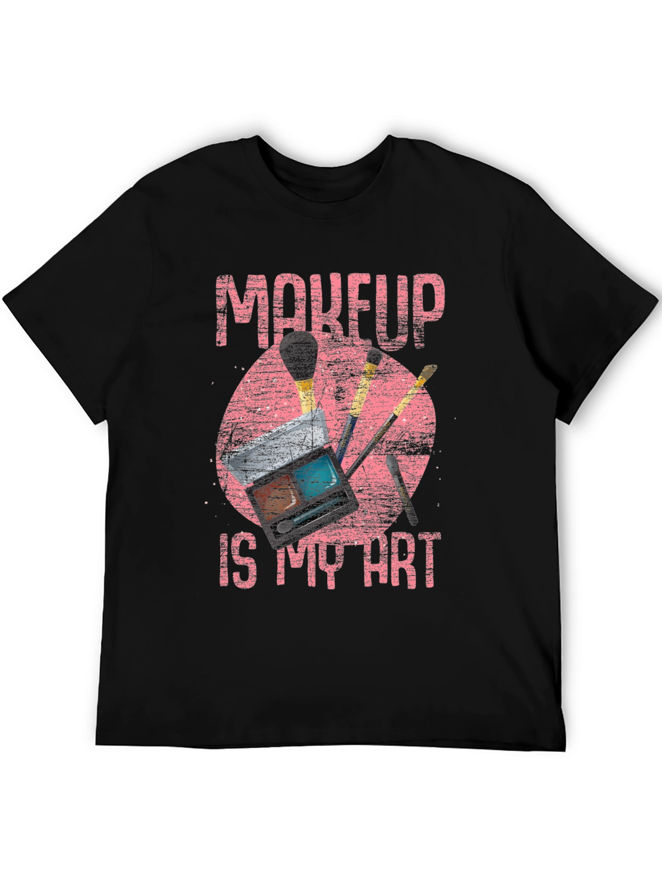 Black Makeup is My Art Graphic Tee - Black Cotton Shirt view 5