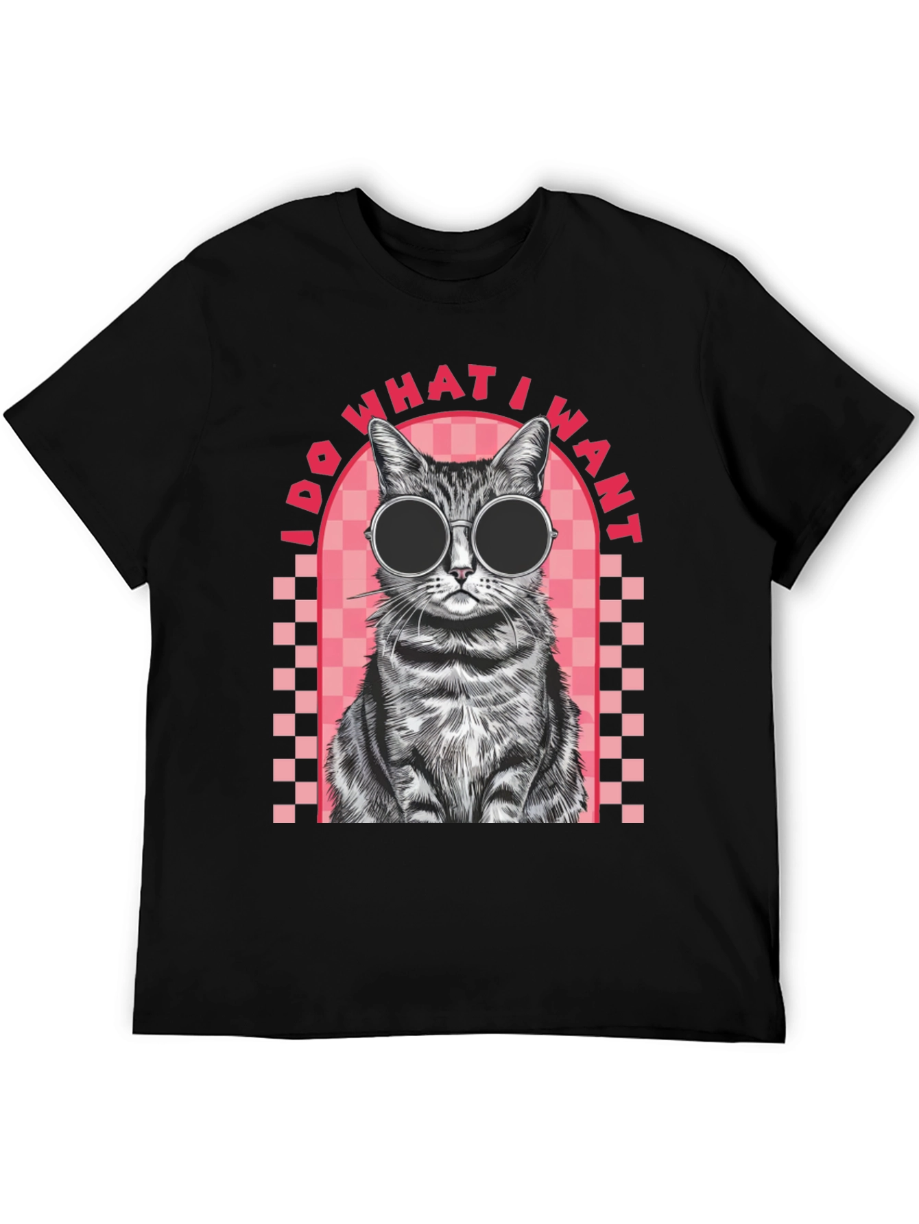 Black Cool Cat Graphic Tee - I Do What I Want view 5