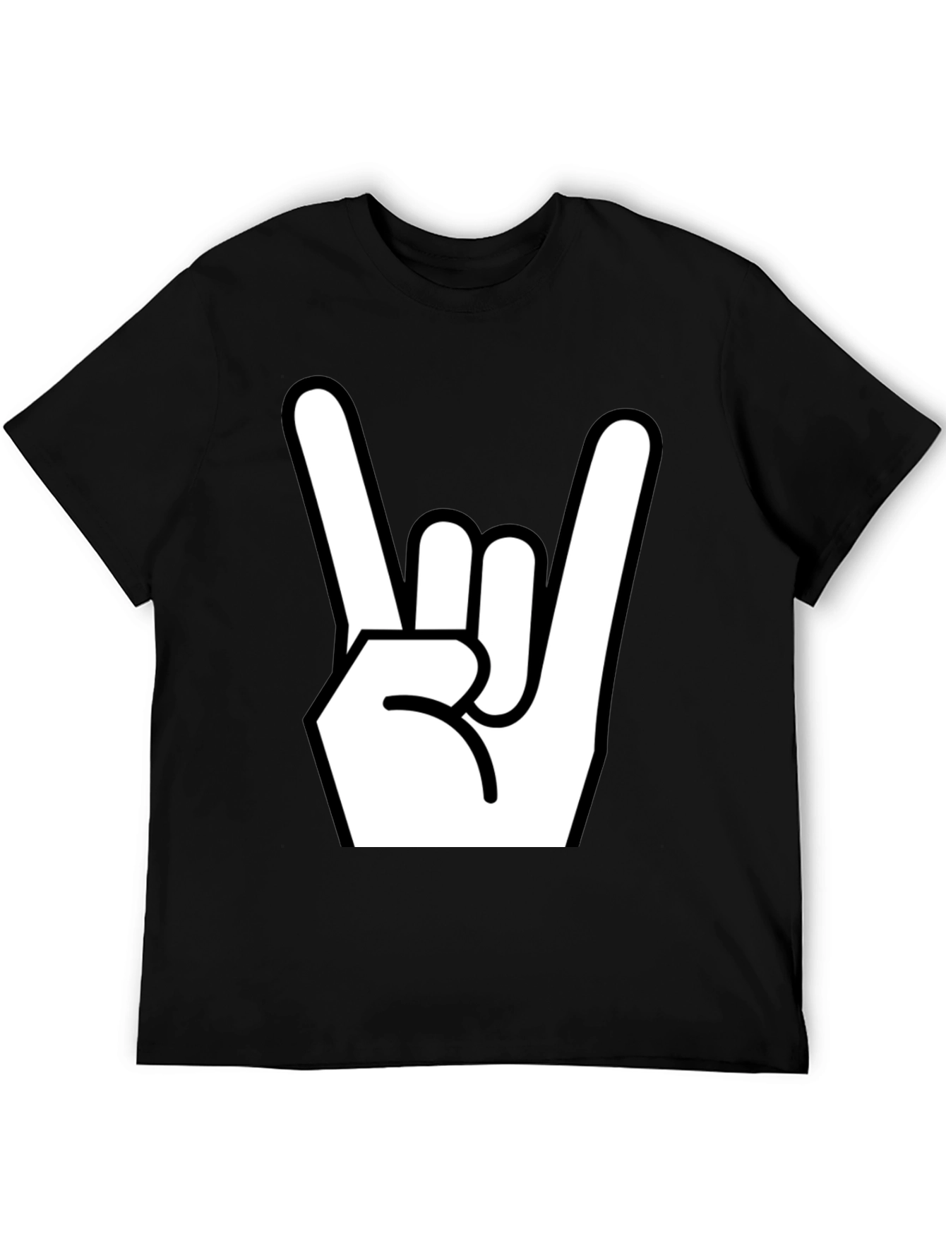 Black Rock On! Graphic Print Black T-Shirt view 5