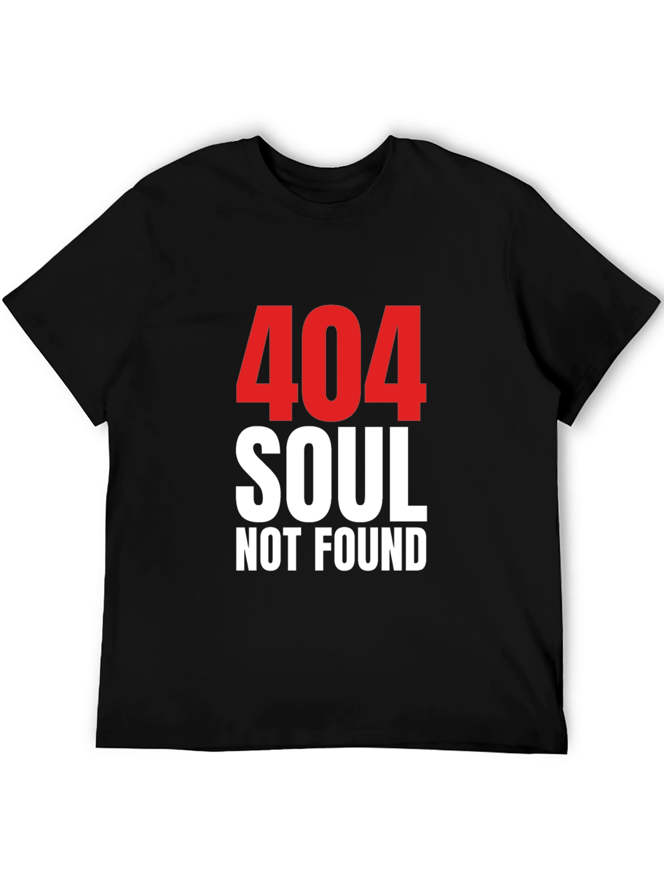 Black 404 Soul Not Found Graphic Tee - Black Cotton Blend Shirt view 5