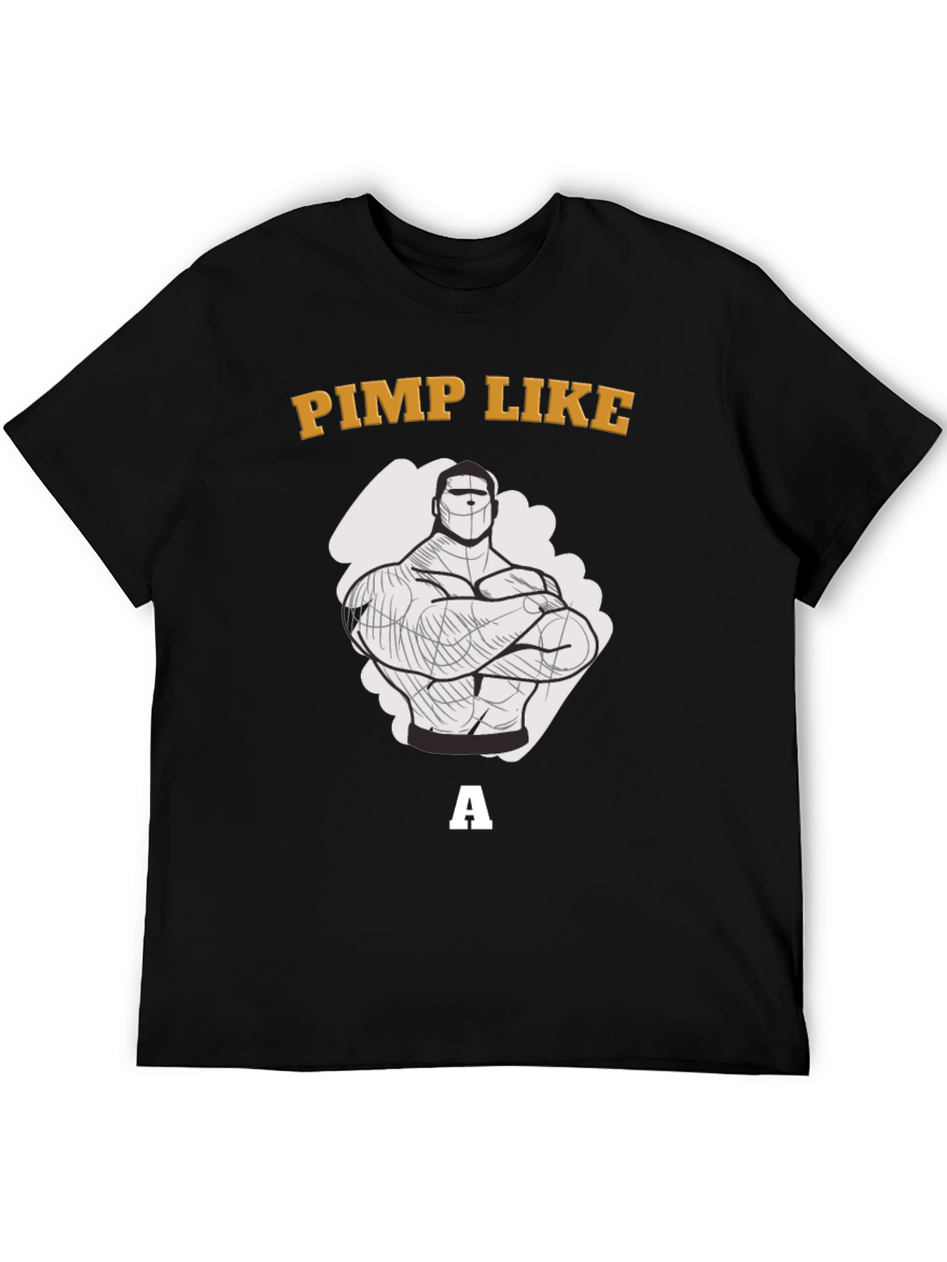 Black Pimp Like a Bodybuilder Graphic T-Shirt view 5