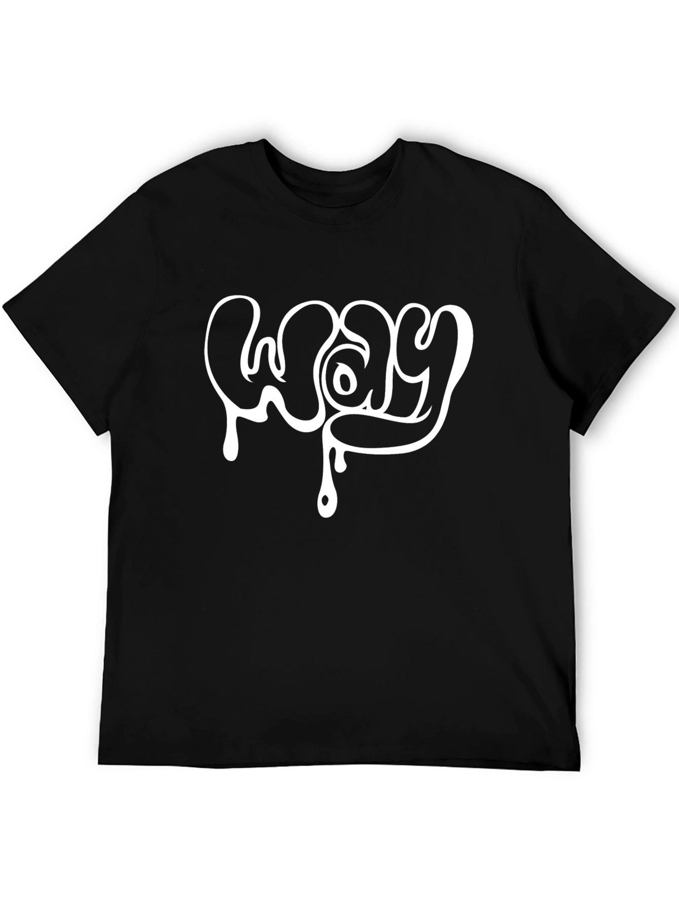 Black Dripping WAY Graphic Tee - Black Cotton Blend view 5