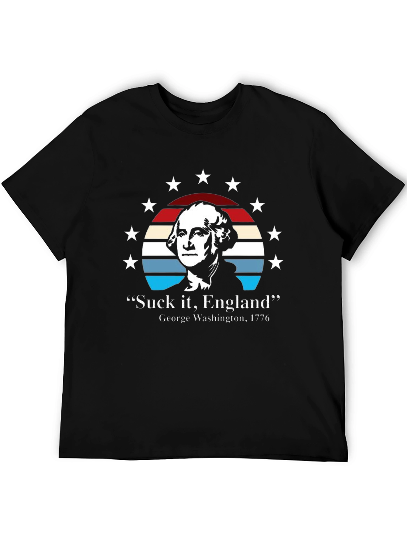 Black Suck It, England T-Shirt - George Washington 1776 view 5