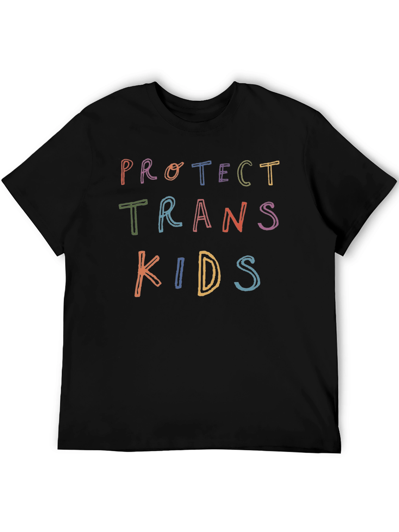 Black Protect Trans Kids T-Shirt - Colorful Advocacy view 5