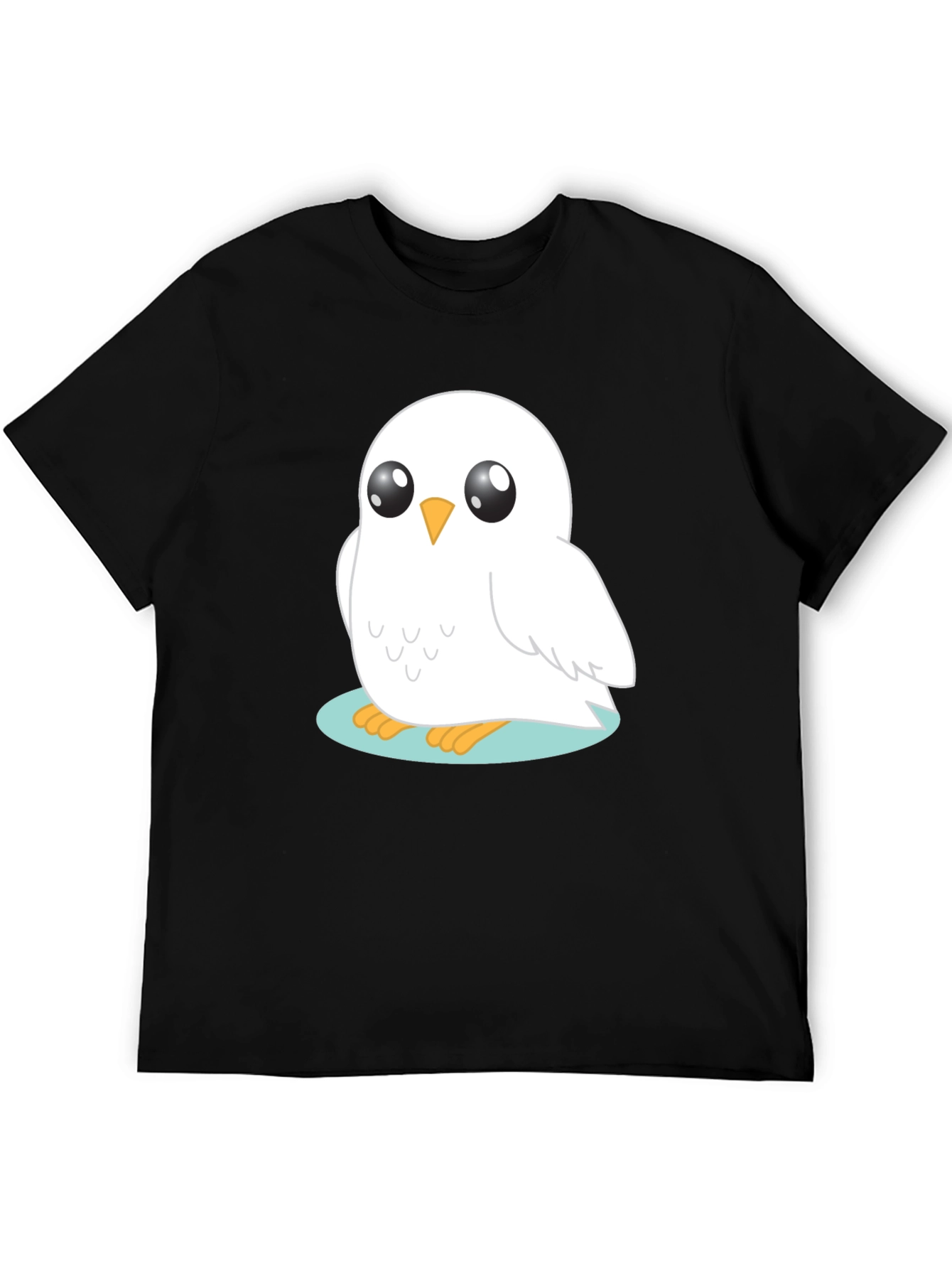 Black Cute Owl Graphic T-Shirt - Black Cotton Tee view 5