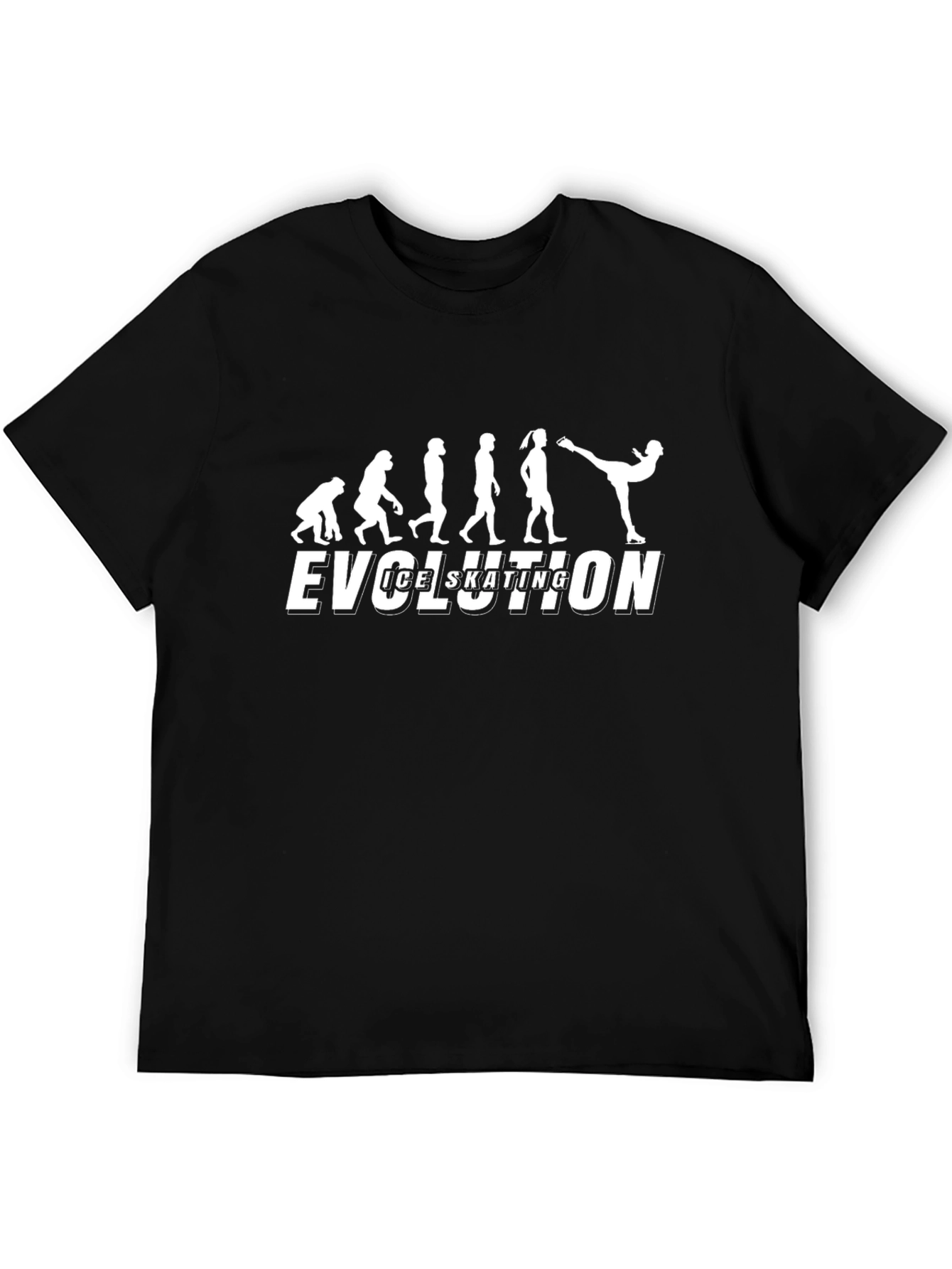 Black Ice Skating Evolution T-Shirt - Funny Skater Tee view 5
