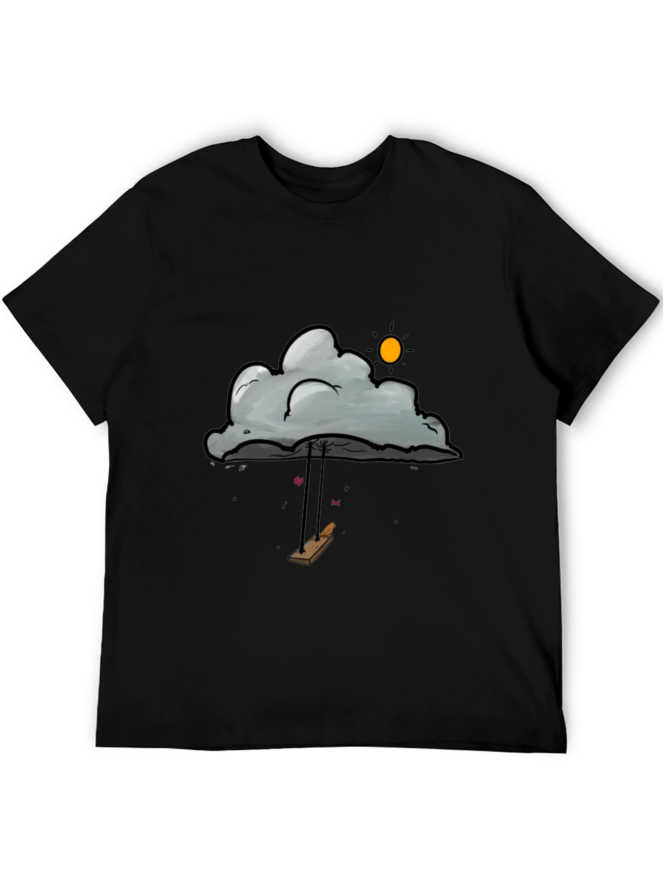 Black Cloud Swing Graphic T-Shirt - Unique Design view 5