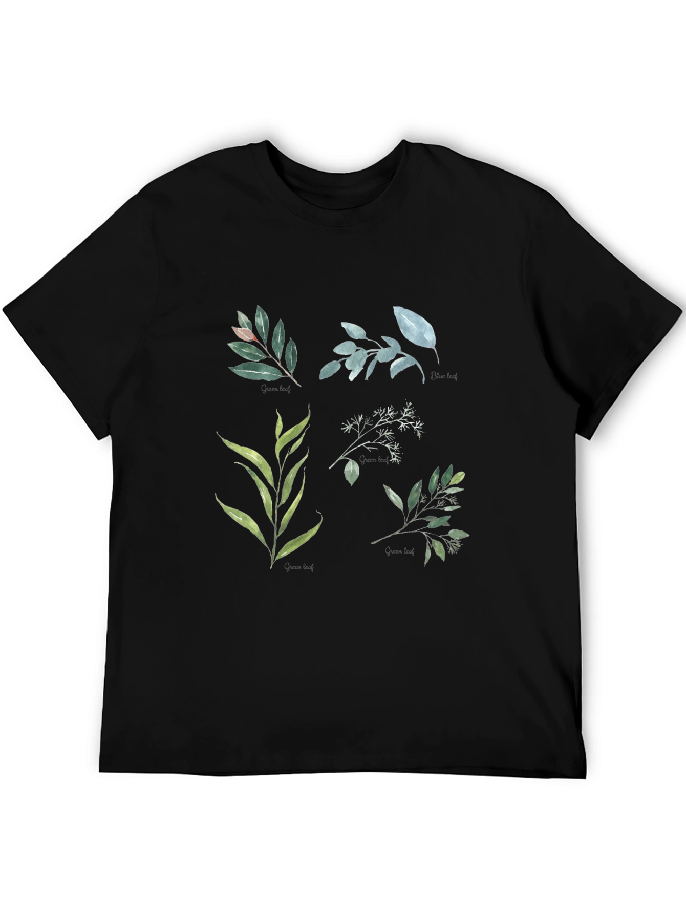 Black Botanical Print Black T-Shirt view 5