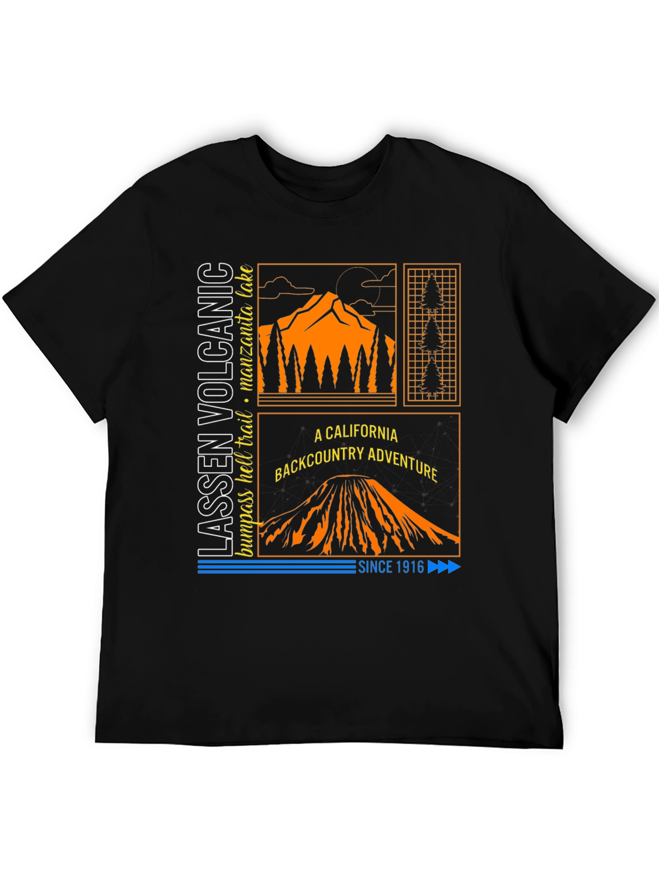 Black Lassen Volcanic Backcountry Adventure T-Shirt view 5
