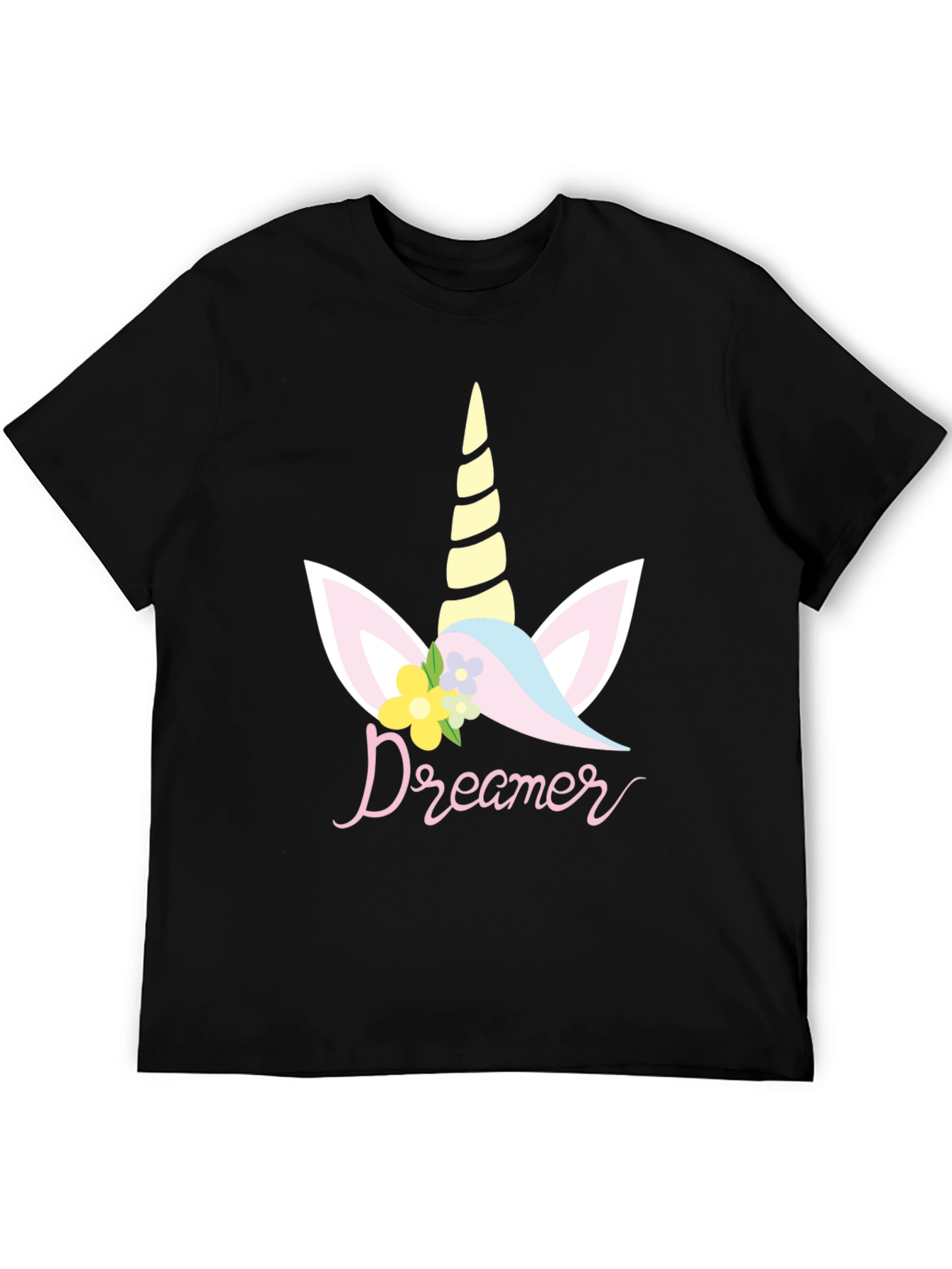 Dreamer Unicorn Graphic T-Shirt - Black - 5