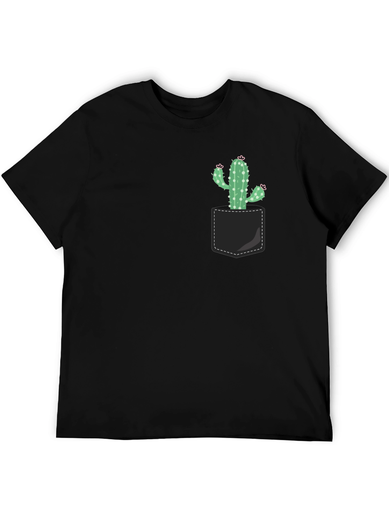 Black Cactus Pocket T-Shirt - Trendy Graphic Tee view 5
