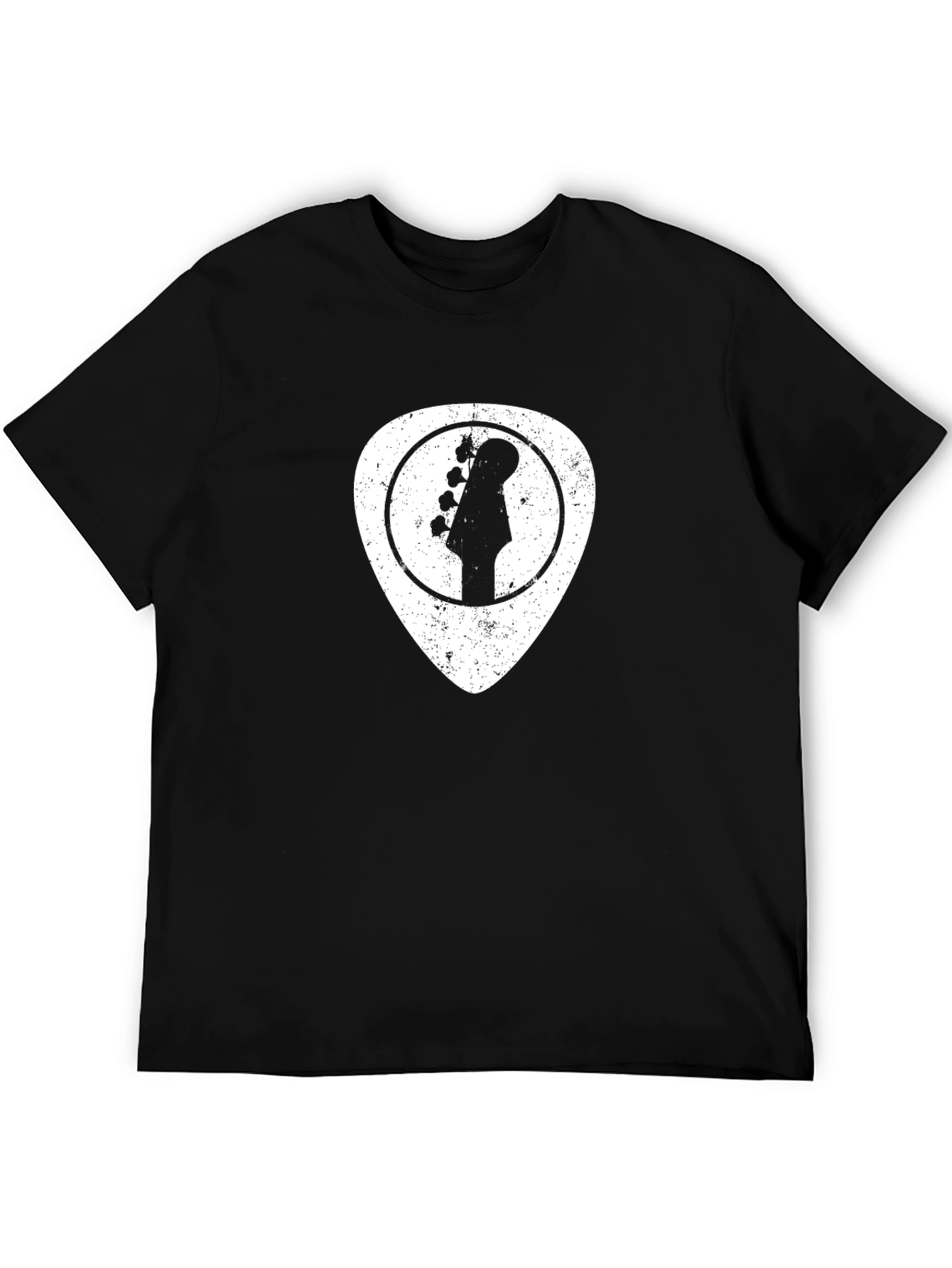 Bass Guitar Pick Graphic Tee - Black Cotton Comfort - 5