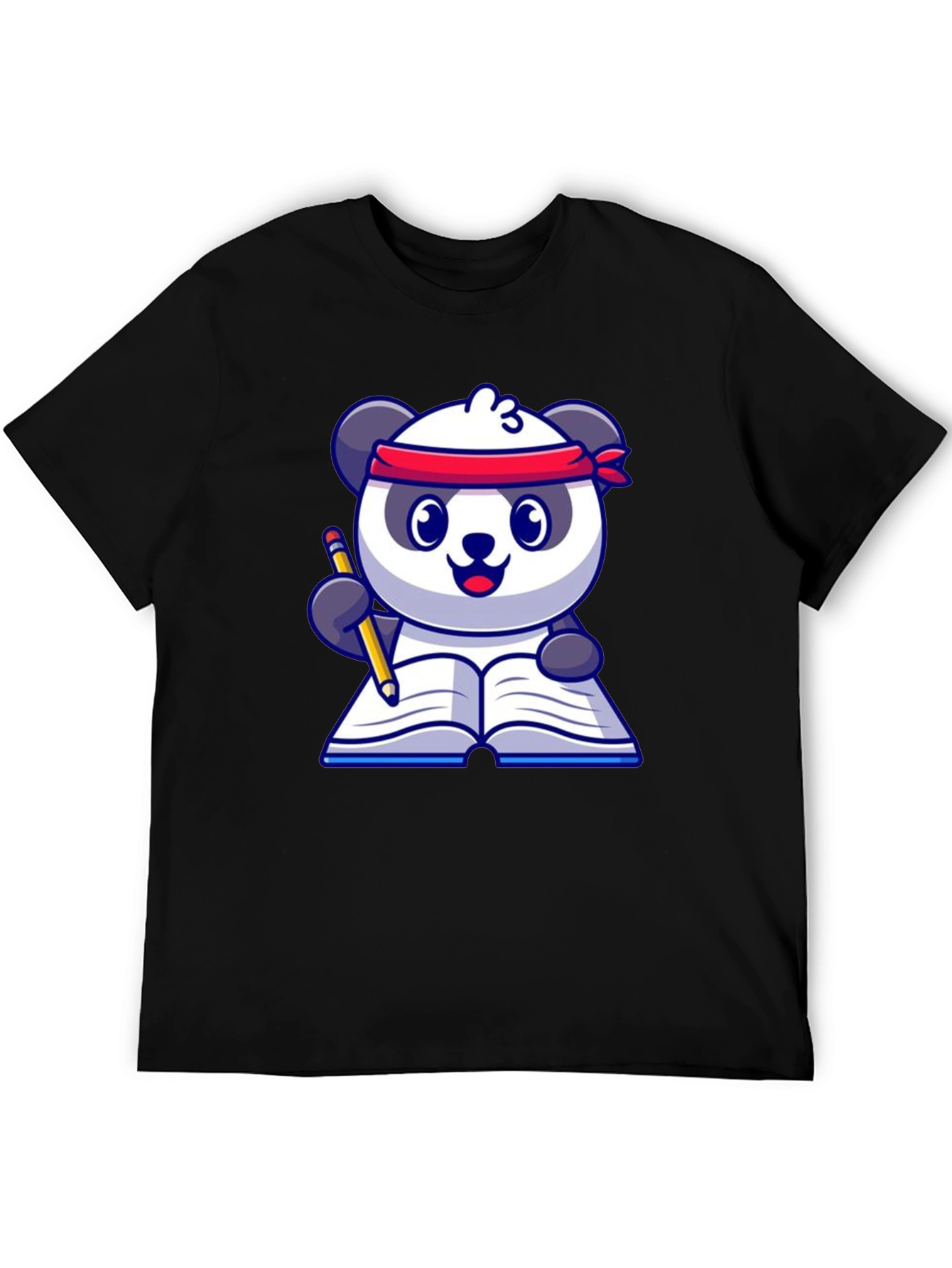 Black Panda Reader T-Shirt - Study Buddy view 5