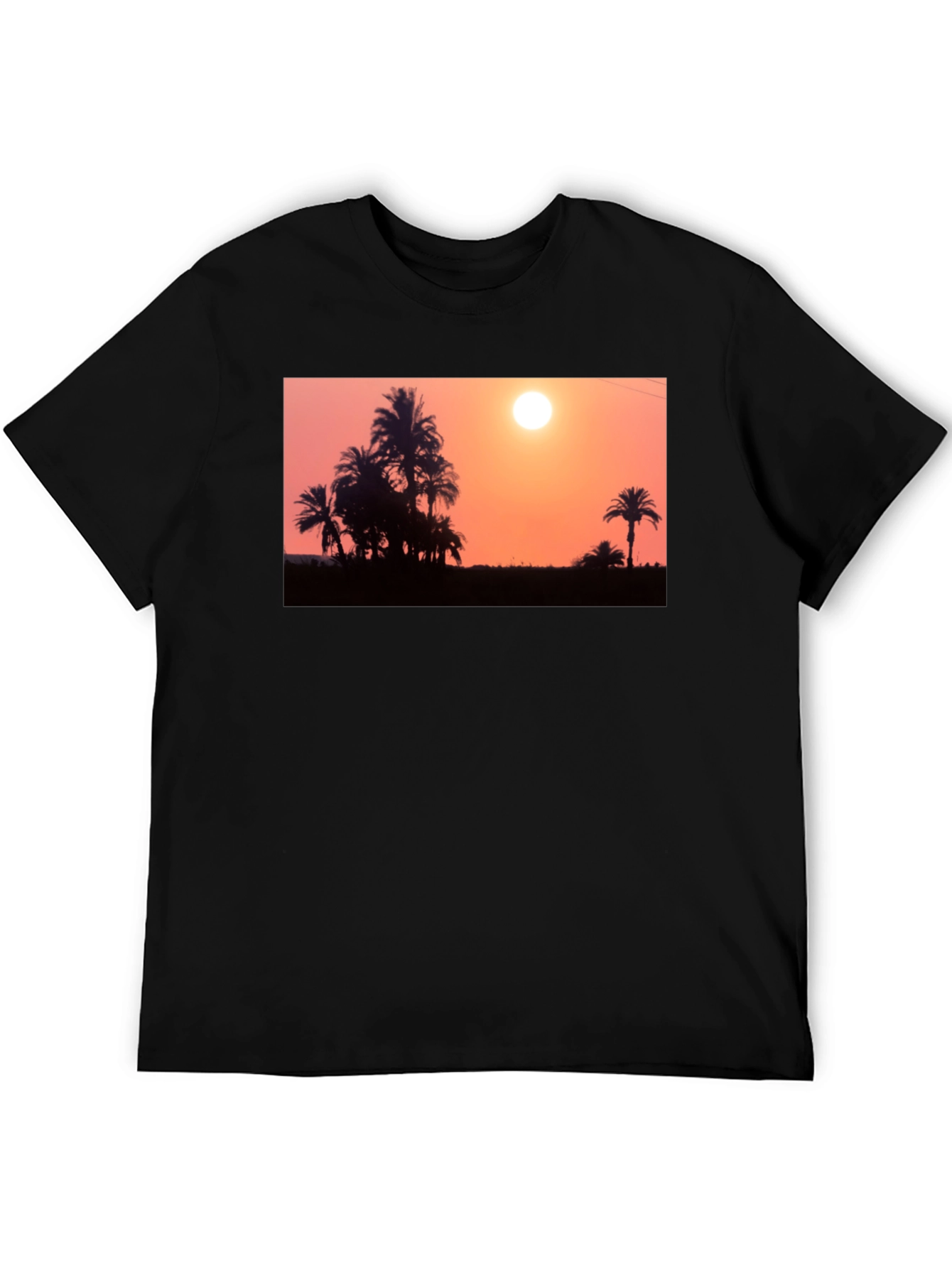 Black Sunset Palm Tree T-Shirt - Black view 5