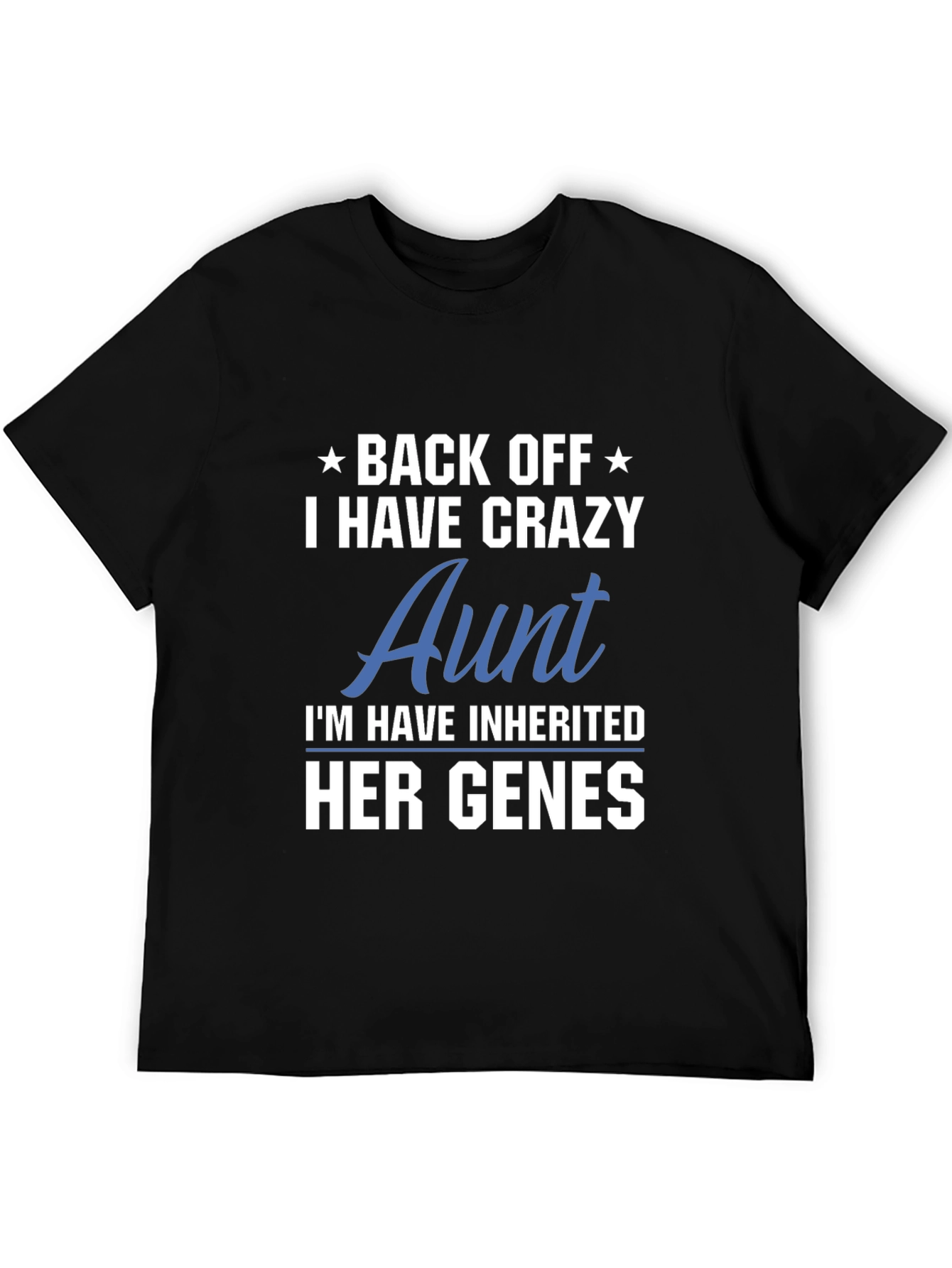 Black Crazy Aunt Genes T-Shirt - Black view 5