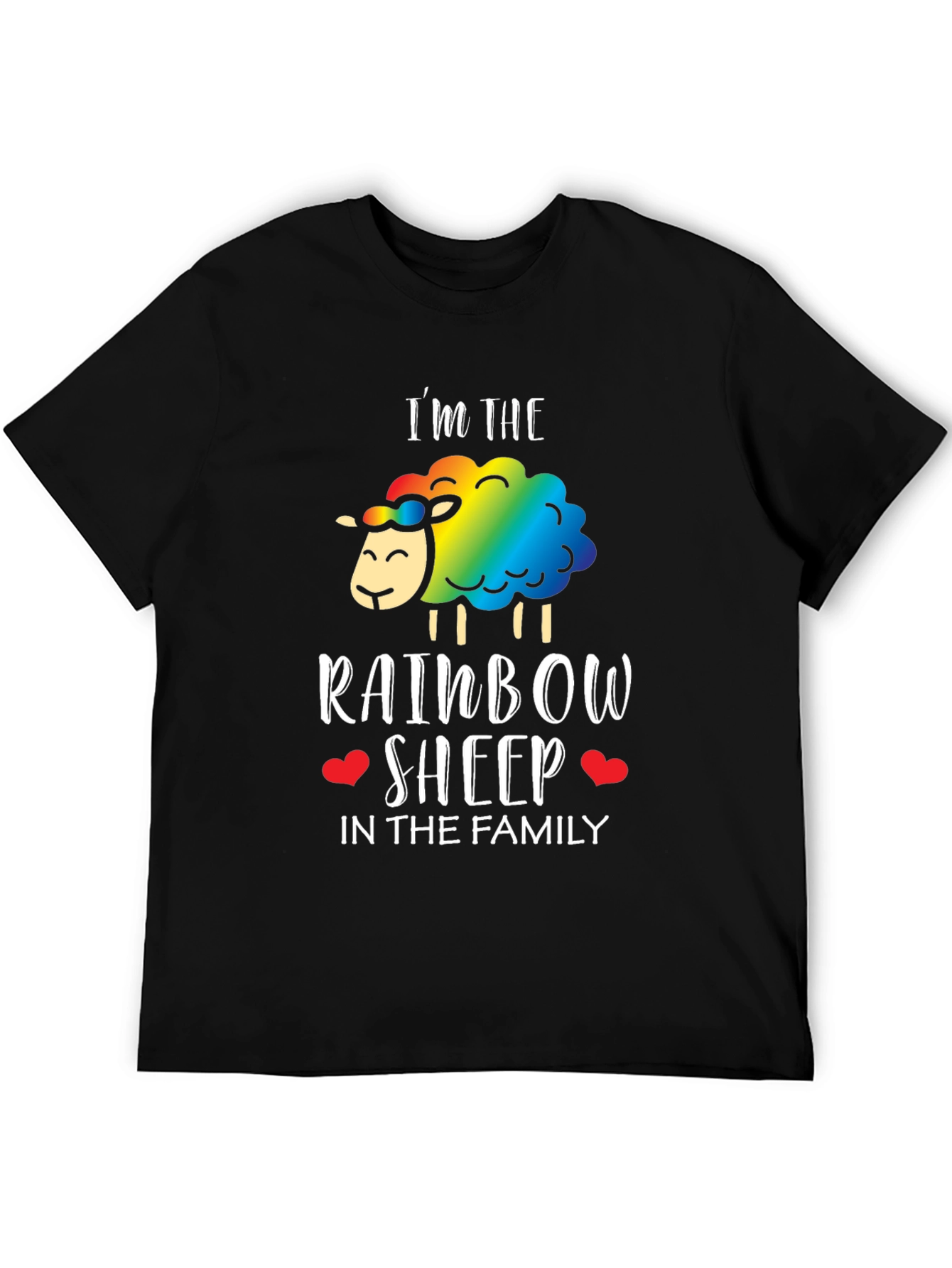 Black Rainbow Sheep Family T-Shirt - Pride LGBTQ+ Tee view 5