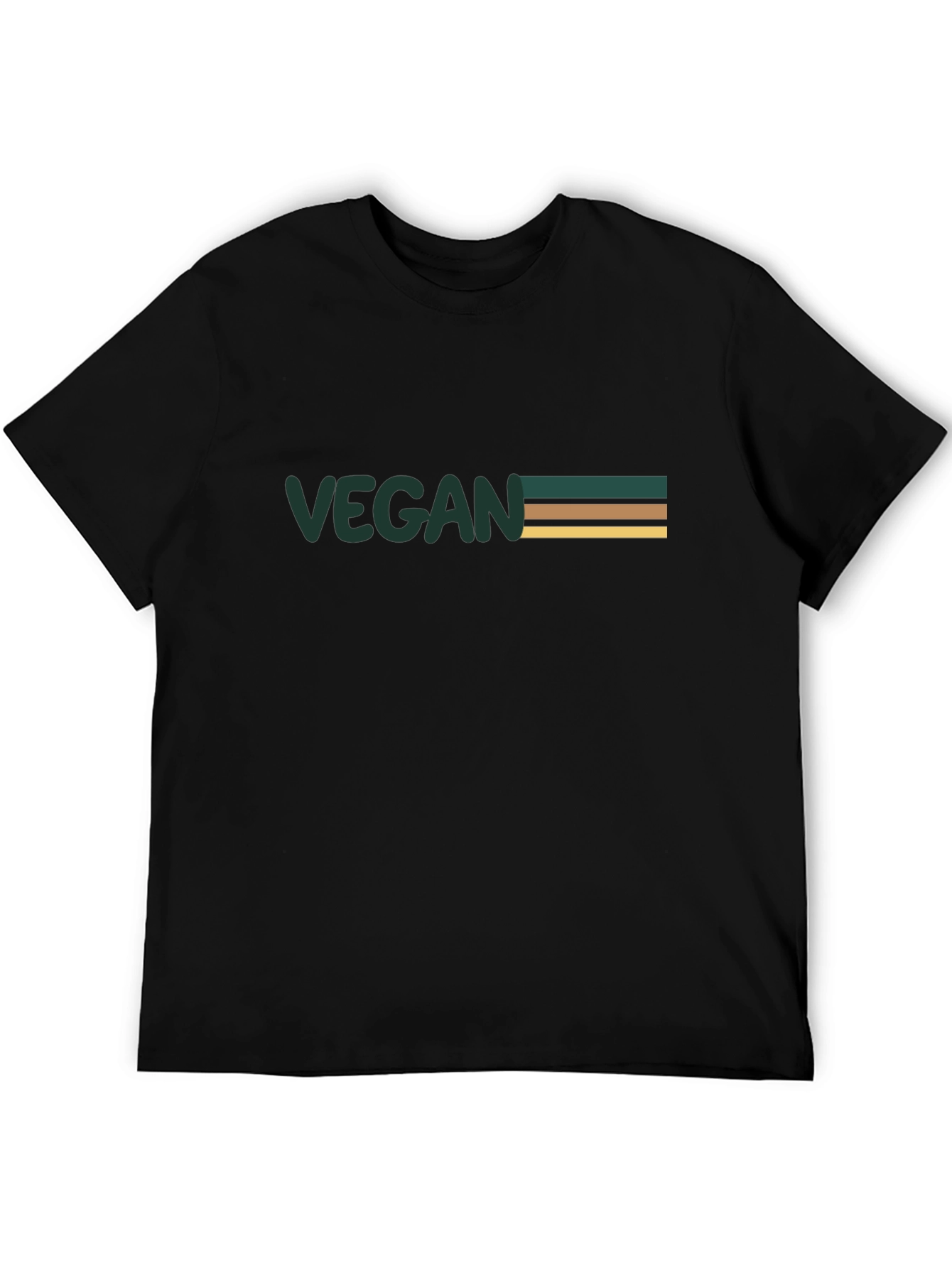 Black Vegan Striped Graphic Tee view 5