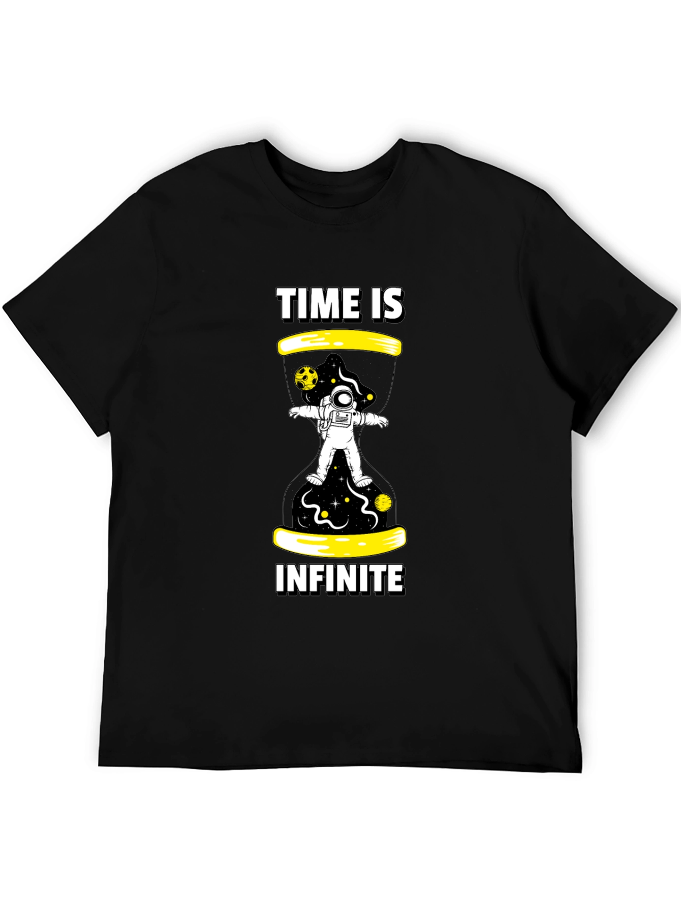 Black Time is Infinite Black Graphic Tee view 5