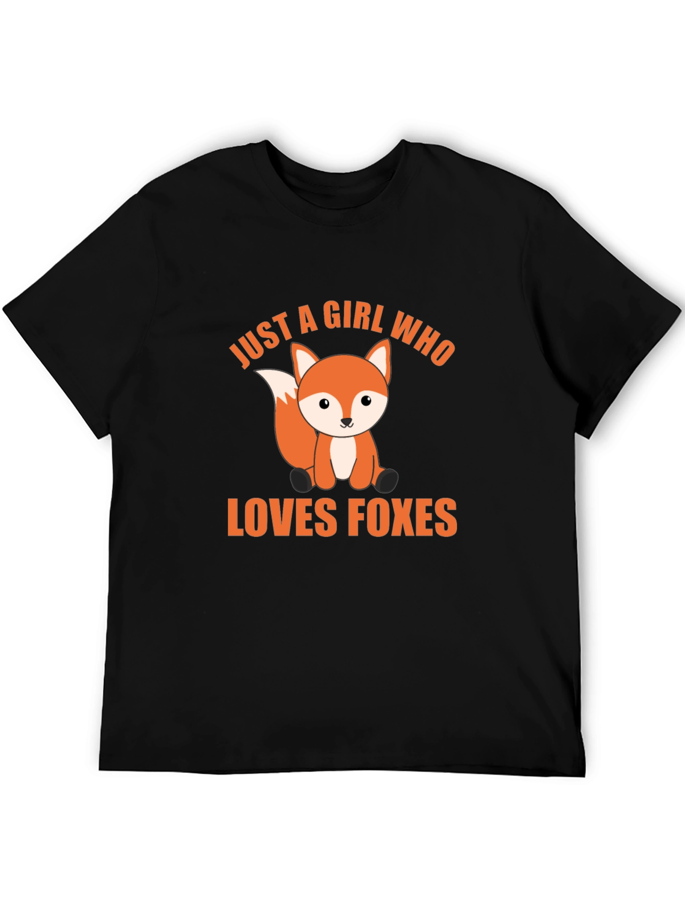 Black Cute Fox Lover T-Shirt - Just A Girl Who Loves Foxes view 5