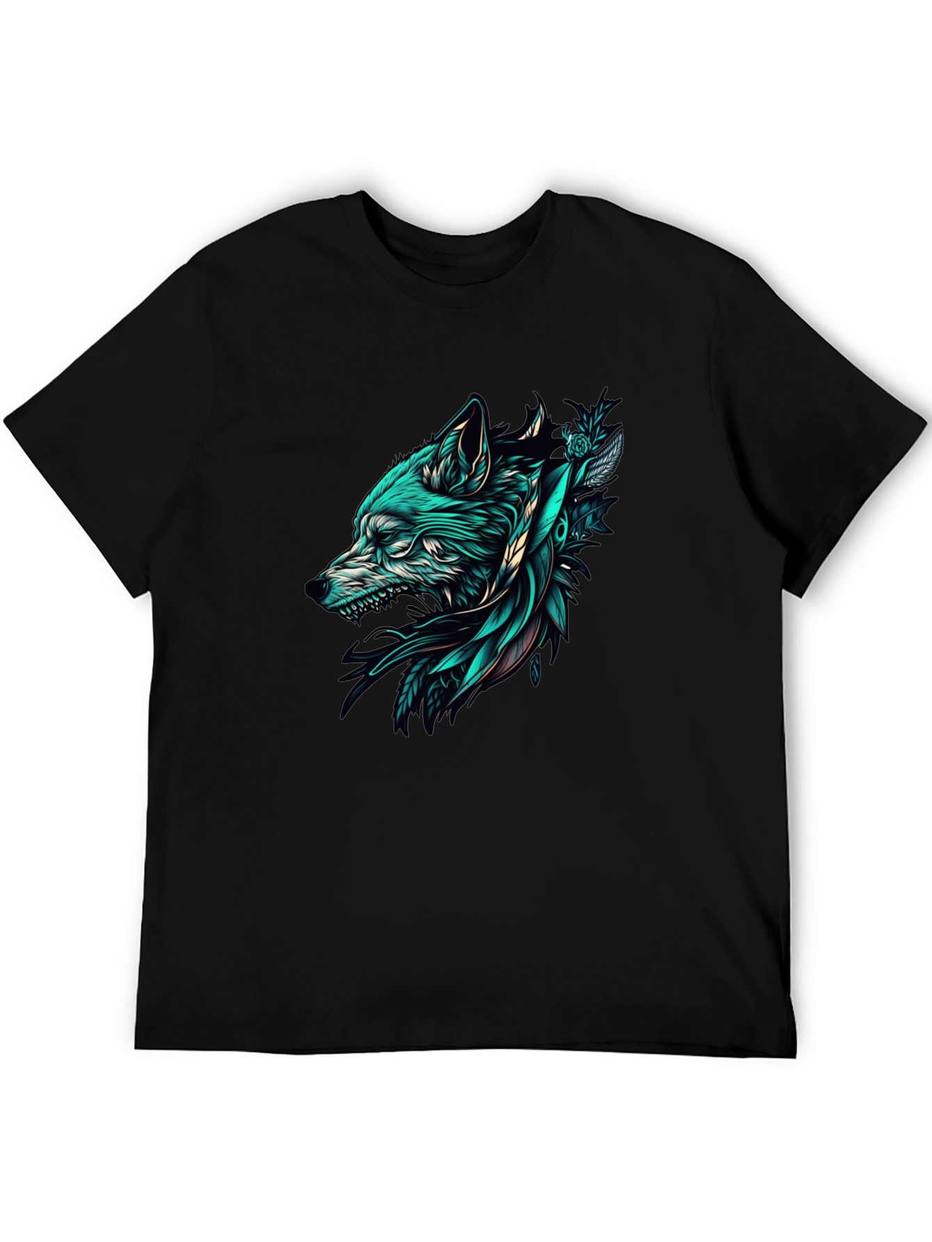 Black Wolf Graphic Tee - Stylish Black T-Shirt view 5