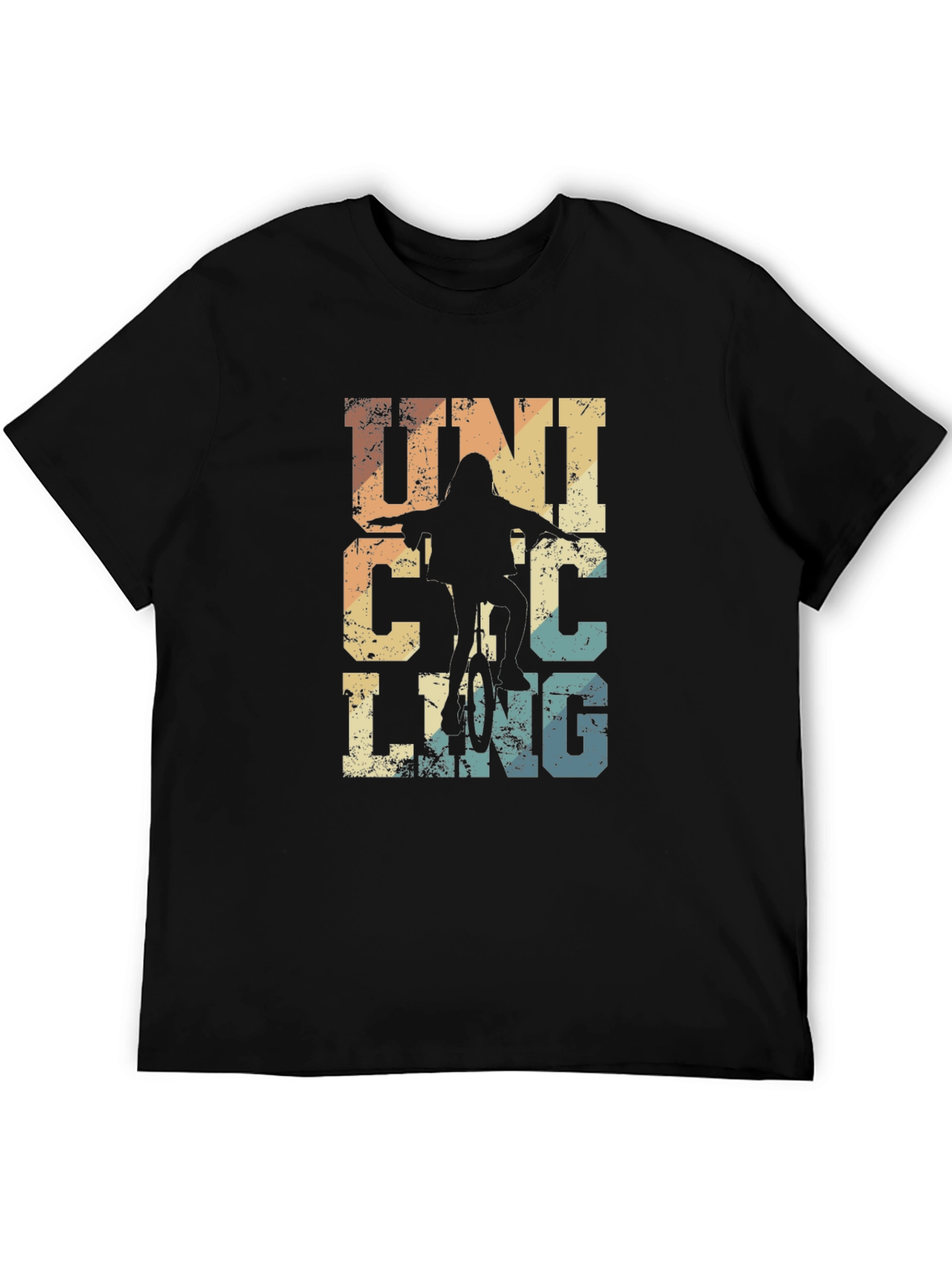 Black Vintage Unicycling T-Shirt: Retro Cycling Apparel view 5