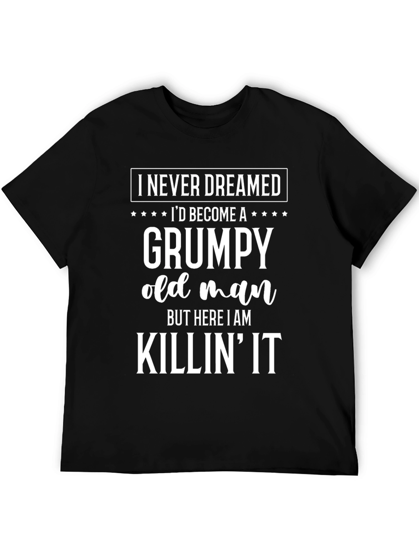 Black Grumpy Old Man T-Shirt - Funny Slogan Tee view 5