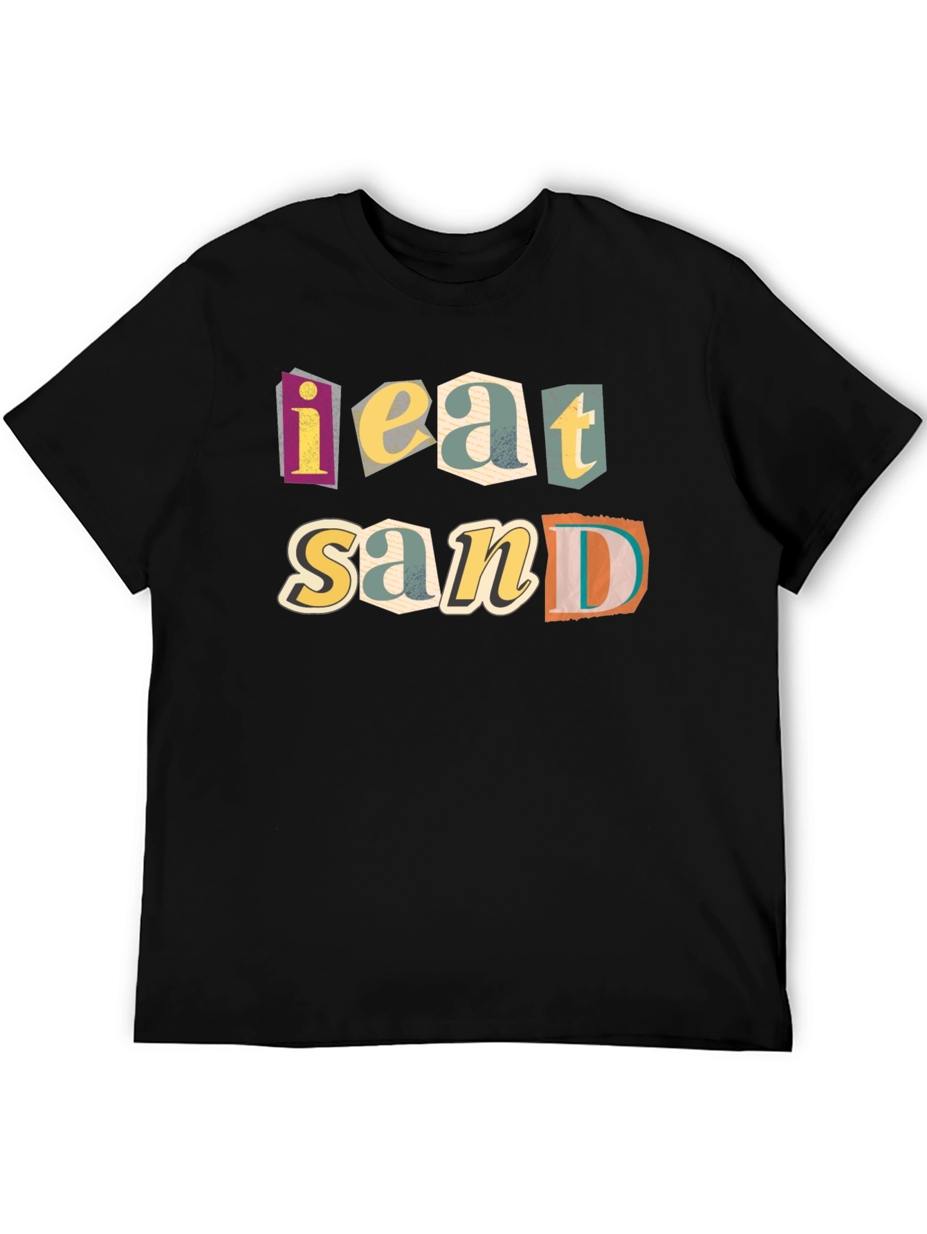 Black I Eat Sand Funny Graphic T-Shirt view 5