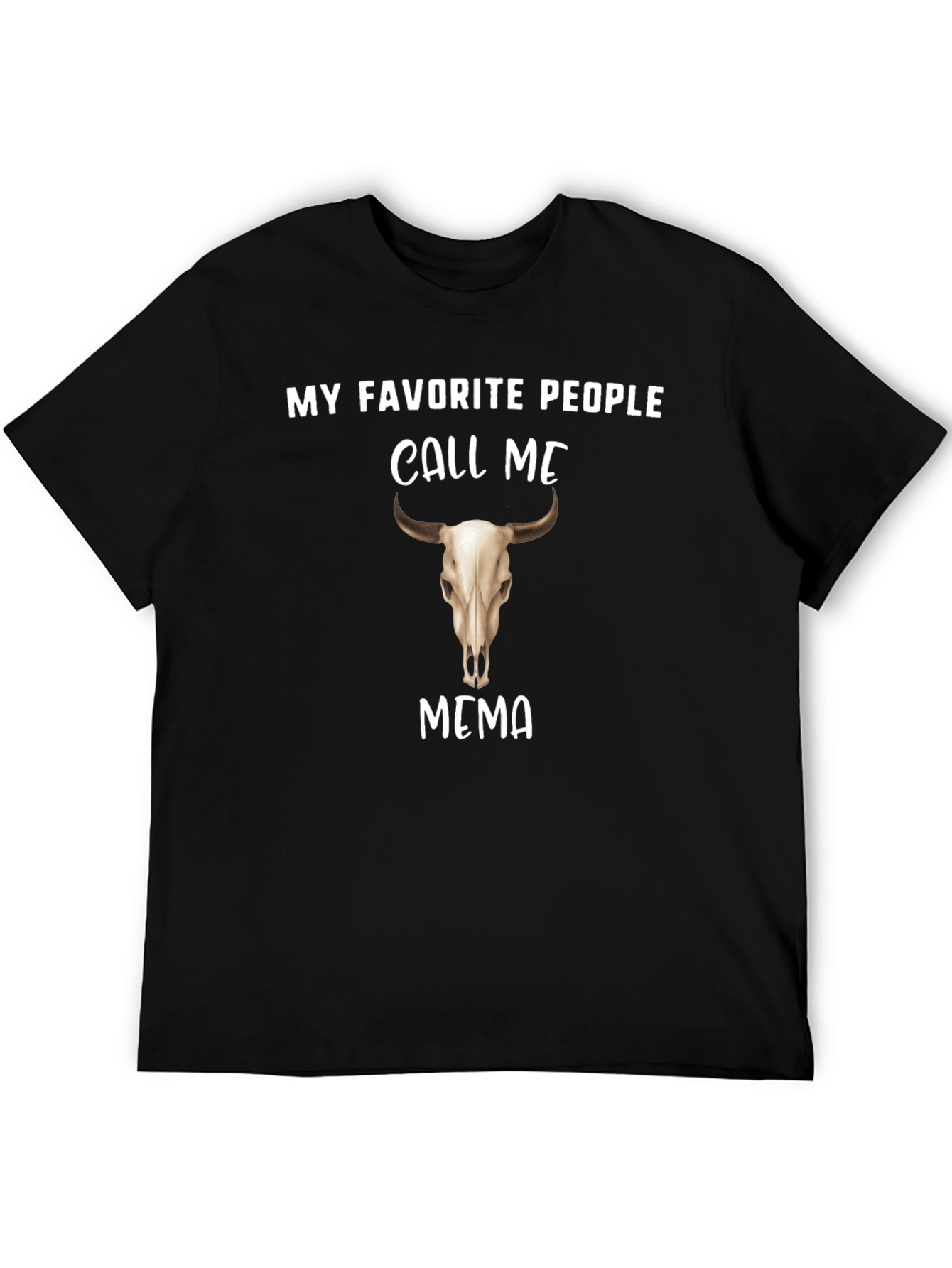 Black My Favorite People Call Me Bull Skull T-Shirt view 5