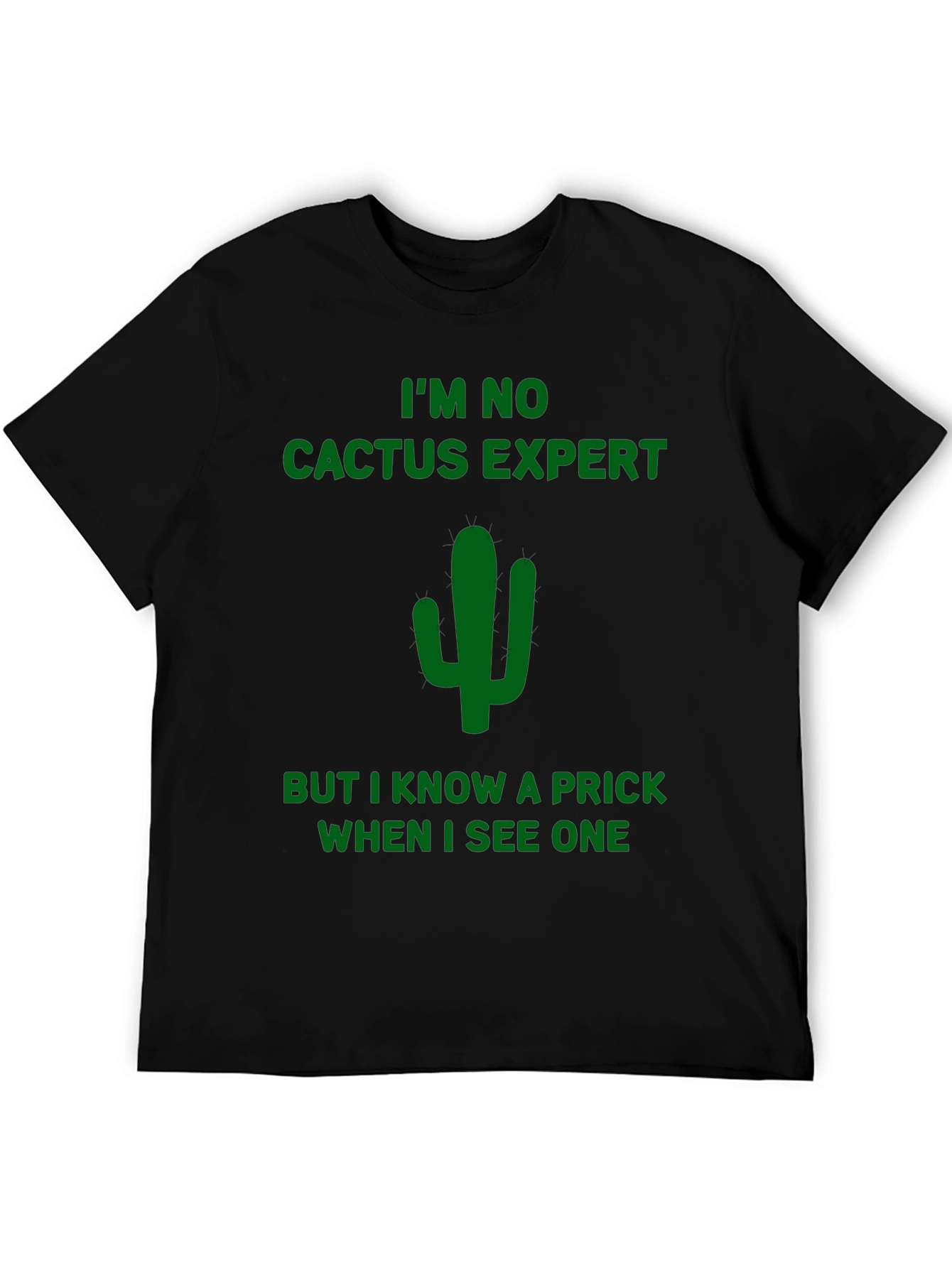 Black Funny Cactus Prick T-Shirt - Dark Humor view 5