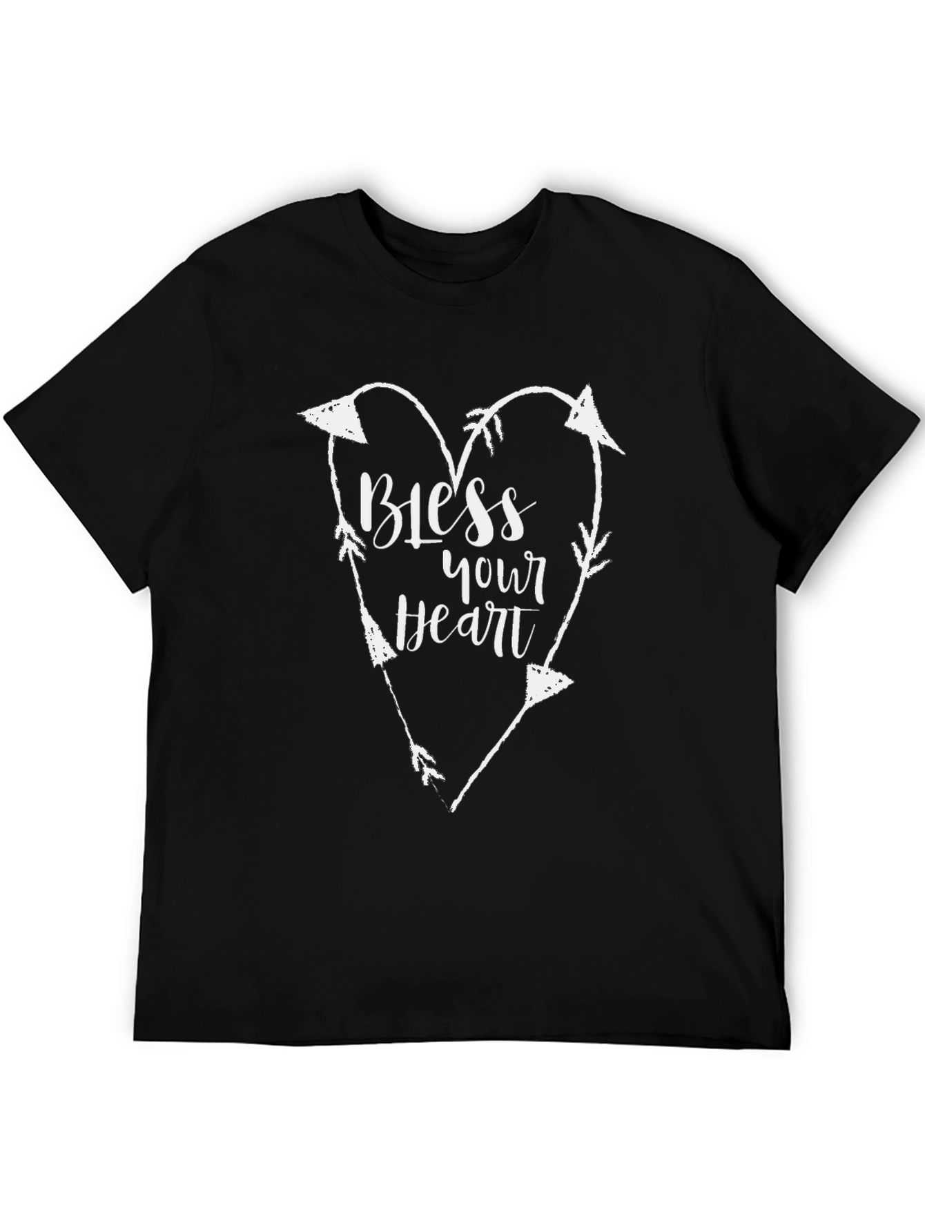 Black Bless Your Heart Arrow Heart T-Shirt view 5