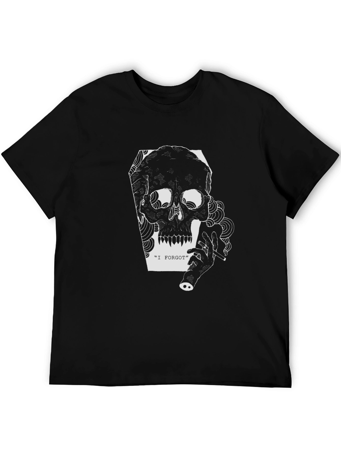 Black Skull Graphic Tee - I Forgot view 5