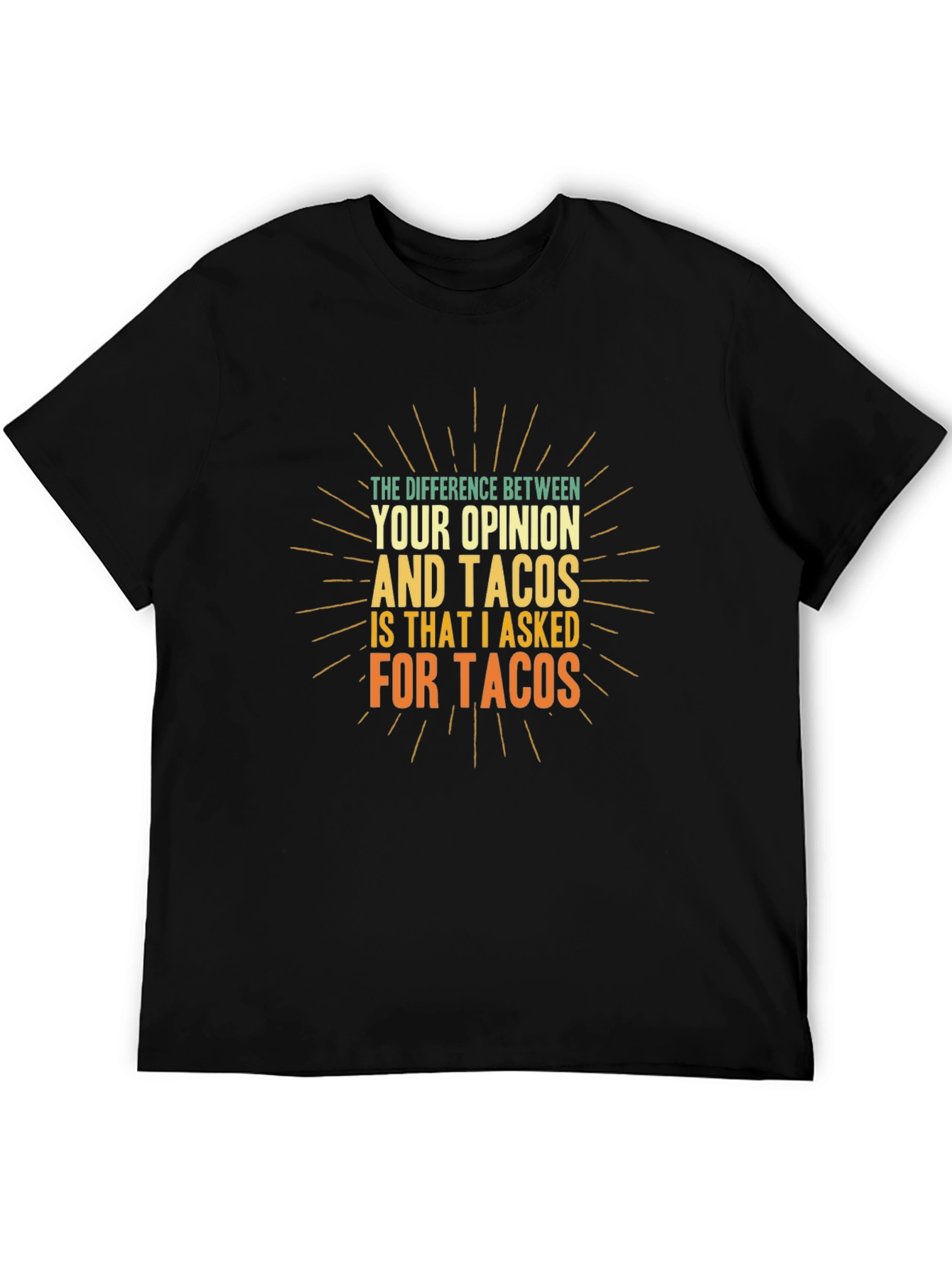Black Tacos Opinion Graphic Tee - Funny Food Lover T-Shirt view 5