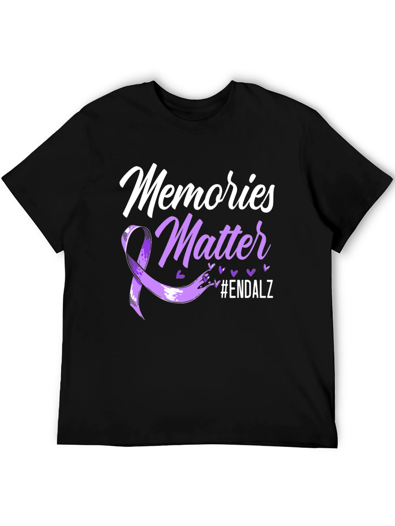 Black Memories Matter Alzheimer's Awareness Ribbon T-Shirt view 5