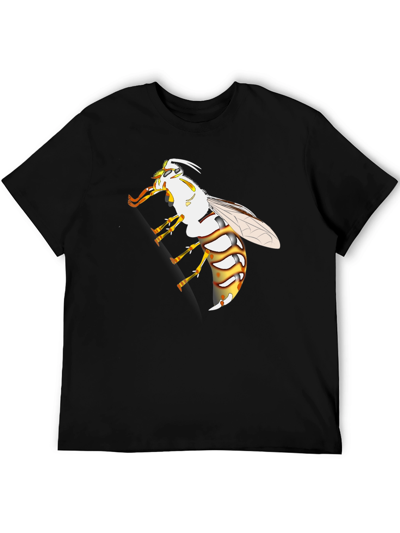 Black Wasp Graphic Black T-Shirt view 5