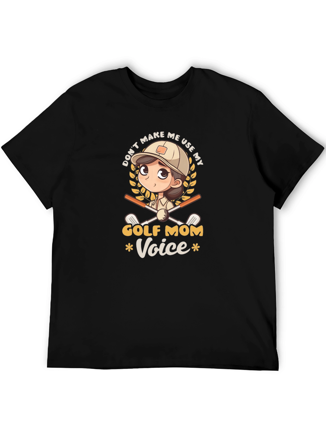 Black Golf Mom Voice Graphic Tee view 5
