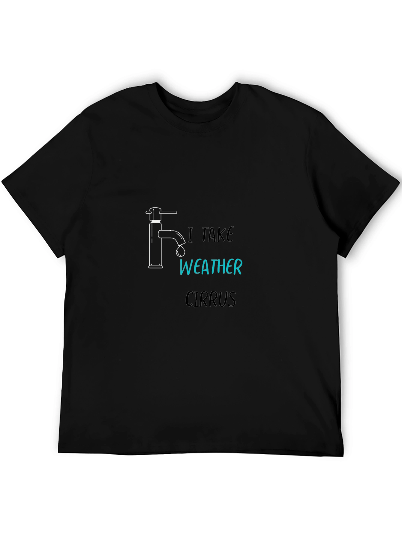 Black Funny Weather Humor Black T-Shirt view 5