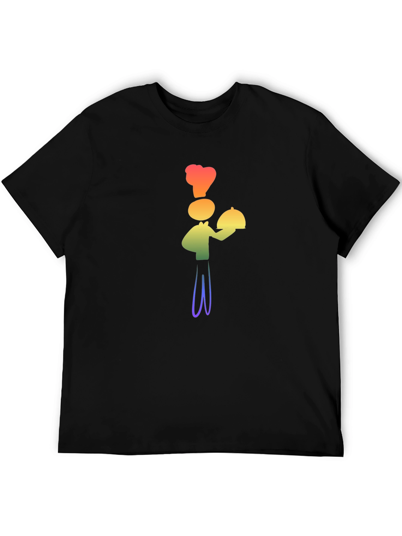 Black Rainbow Chef Graphic T-Shirt - Stylish, Fun Design view 5