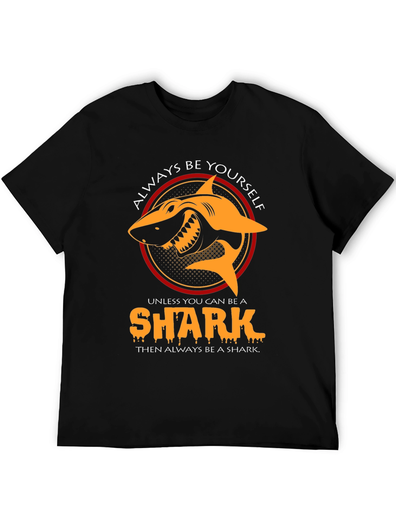 Black Always Be Yourself Shark Graphic Tee view 5