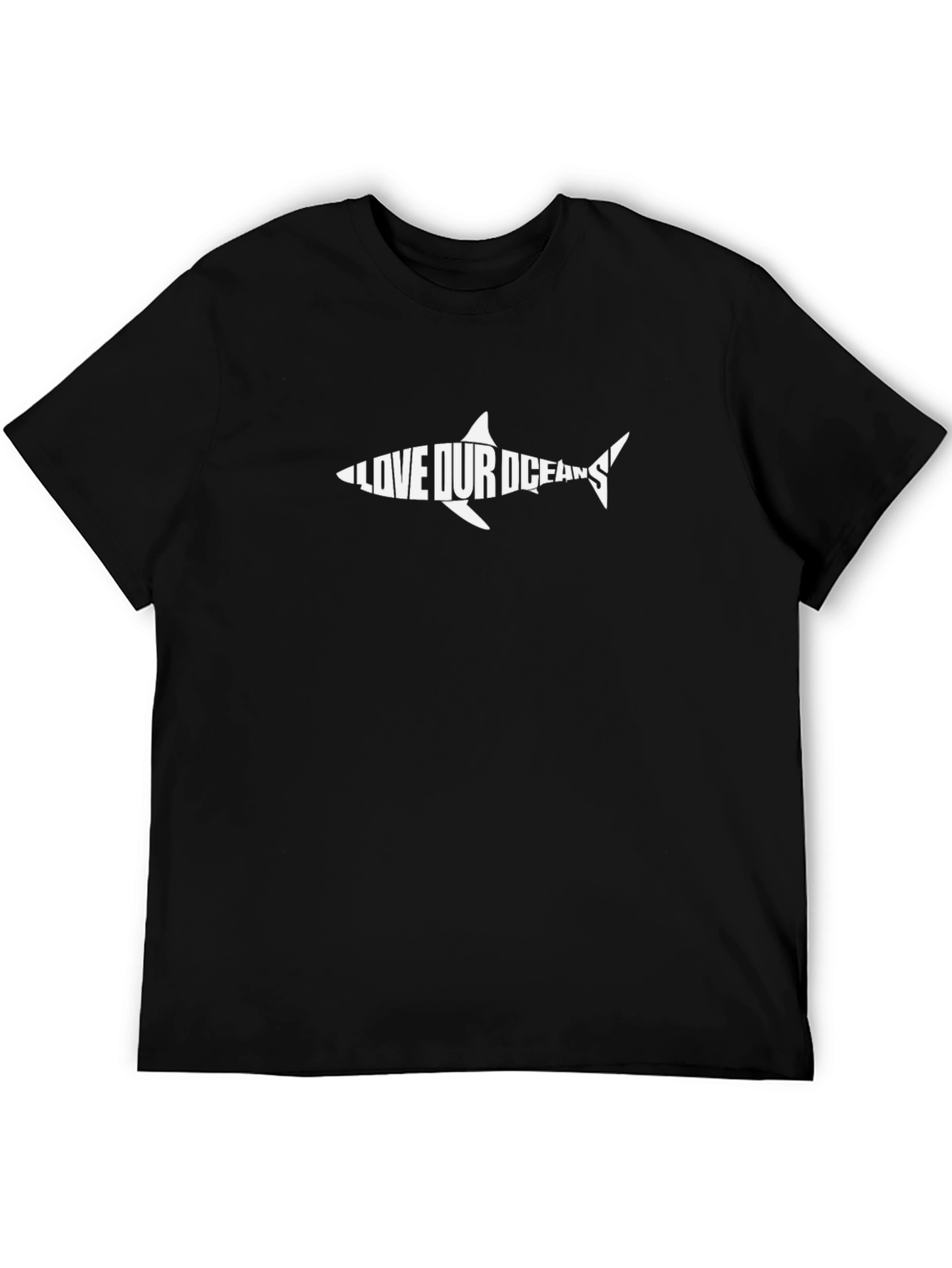 Black Love Our Oceans Shark Graphic Tee - Black view 5