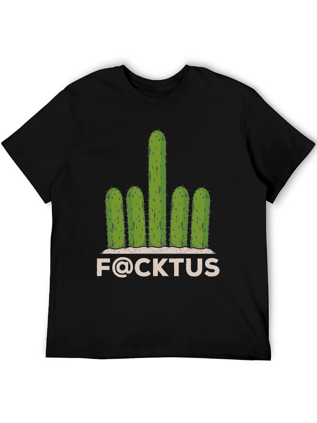 Black Funny F@CKTUS Graphic T-Shirt view 5