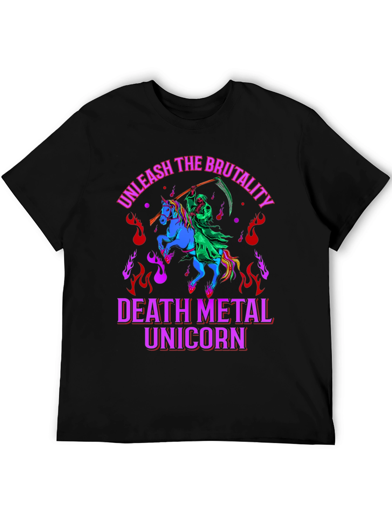 Black Death Metal Unicorn T-Shirt - Unleash the Brutality! view 5