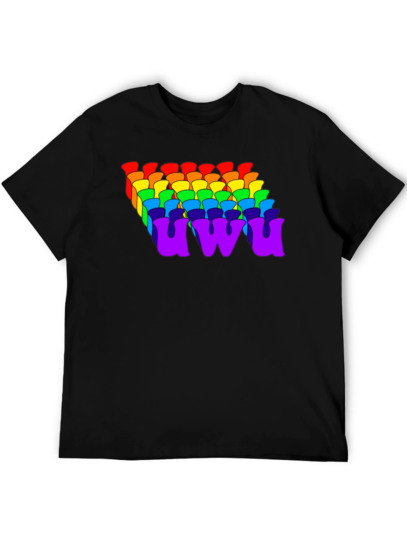 Black Rainbow UWU Graphic Tee - Soft Cotton Comfort view 5