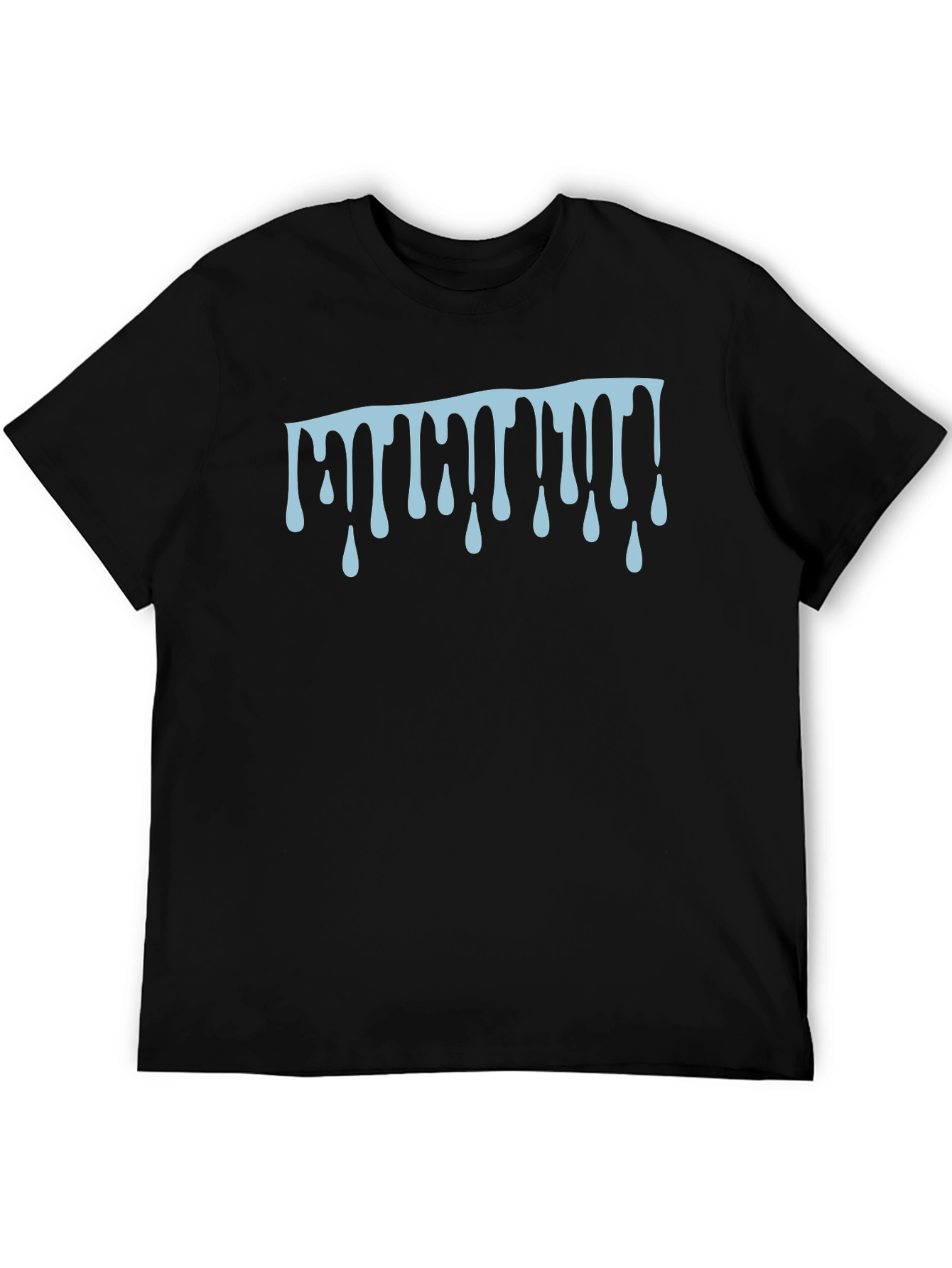 Black Dripping Style T-Shirt - Modern Casual Tee view 5