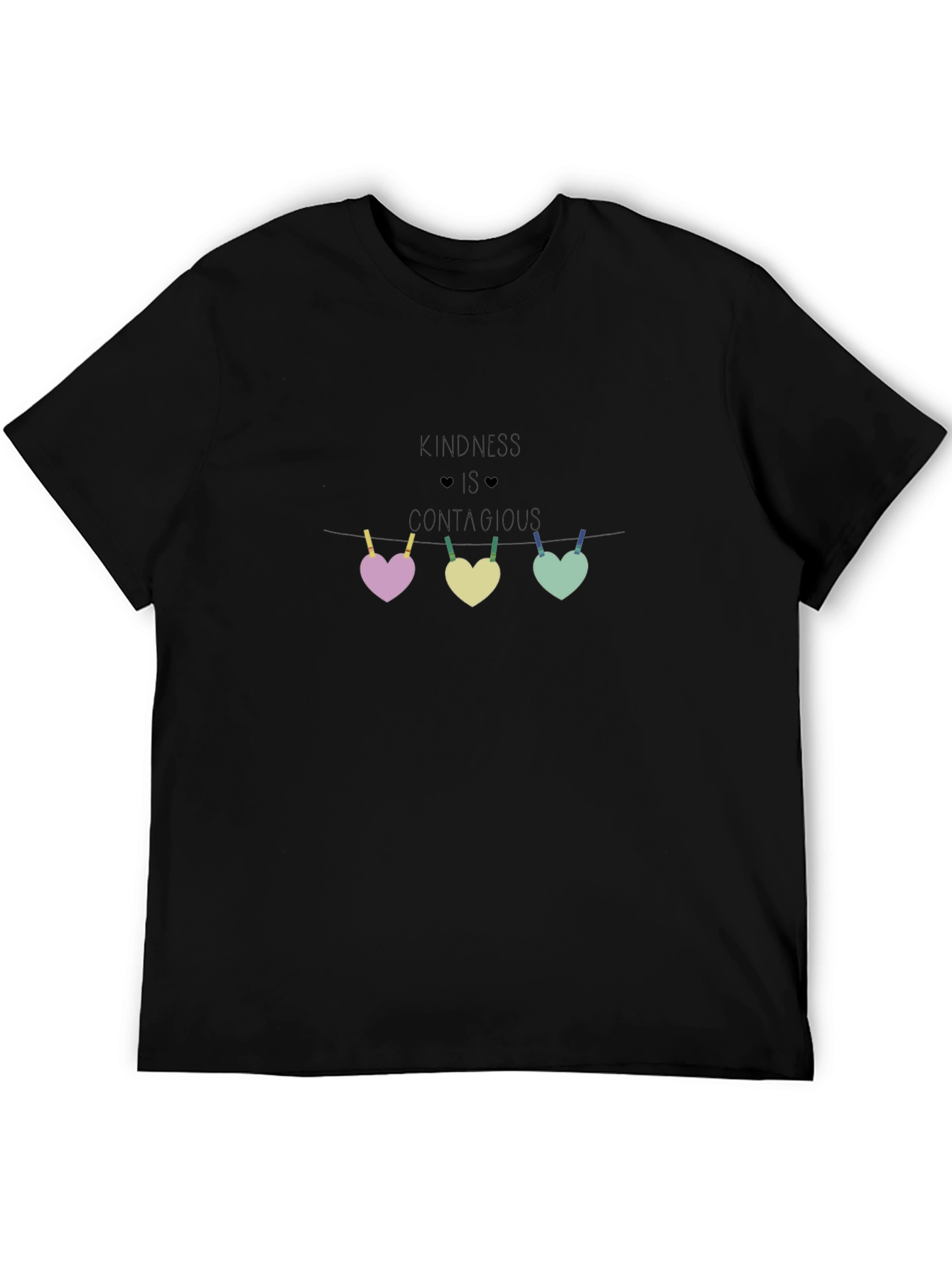 Black Kindness Contagious Heart T-Shirt - Stylish & Comfortable view 5