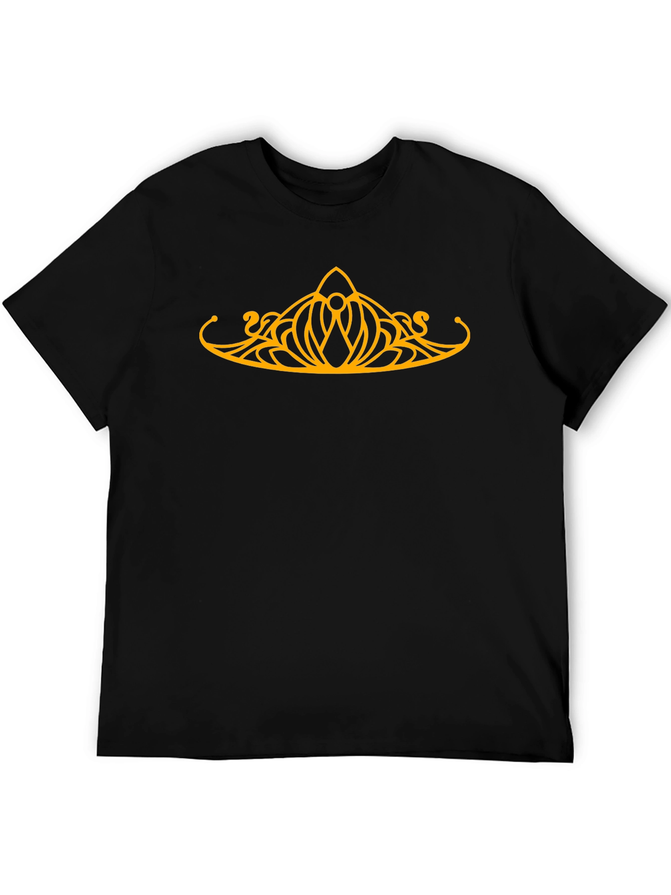 Black Elven Crown Graphic Tee - Black Cotton T-Shirt view 5