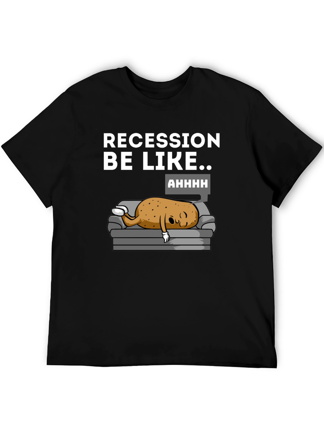 Black Recession Potato T-Shirt - Funny Novelty Tee view 5