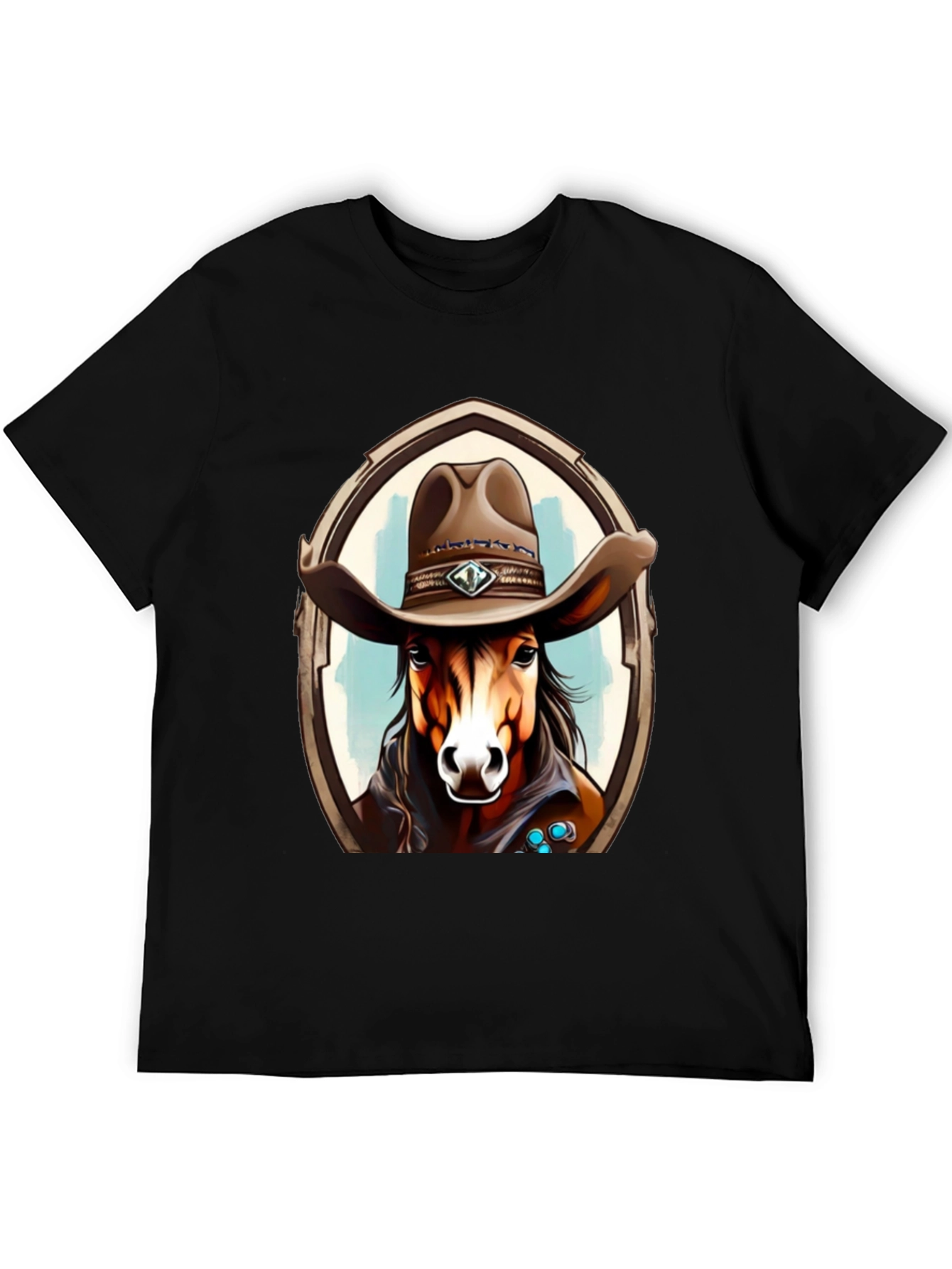 Black Cowboy Horse Graphic Tee - Stylish Western T-Shirt view 5